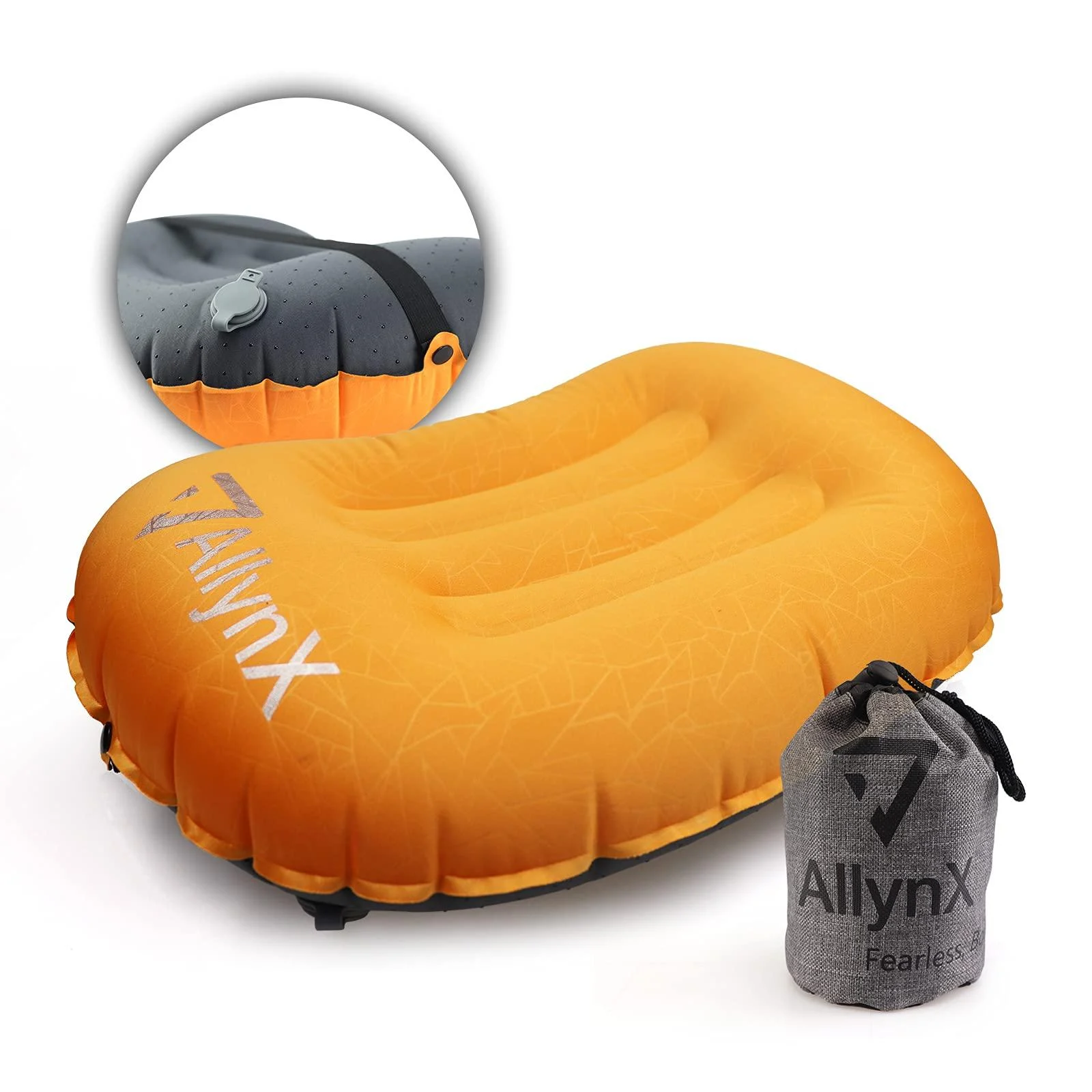 AllynX Inflatable Pillow for Camping, Ultralight Camping Pillow for Camp, Backpacking Dynamic Orange