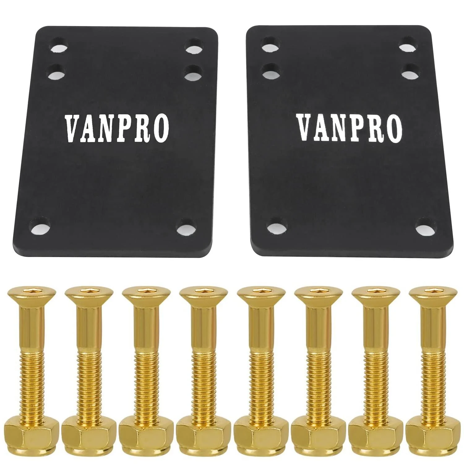 vanpro Trucks pad 1/8 Rubber Skateboard Risers for Preventing Wheelbite and Absorbing Impact Shock, Reduces Vibrations to Extend Hardware Life(Snow Black) Thick 4MM with screws
