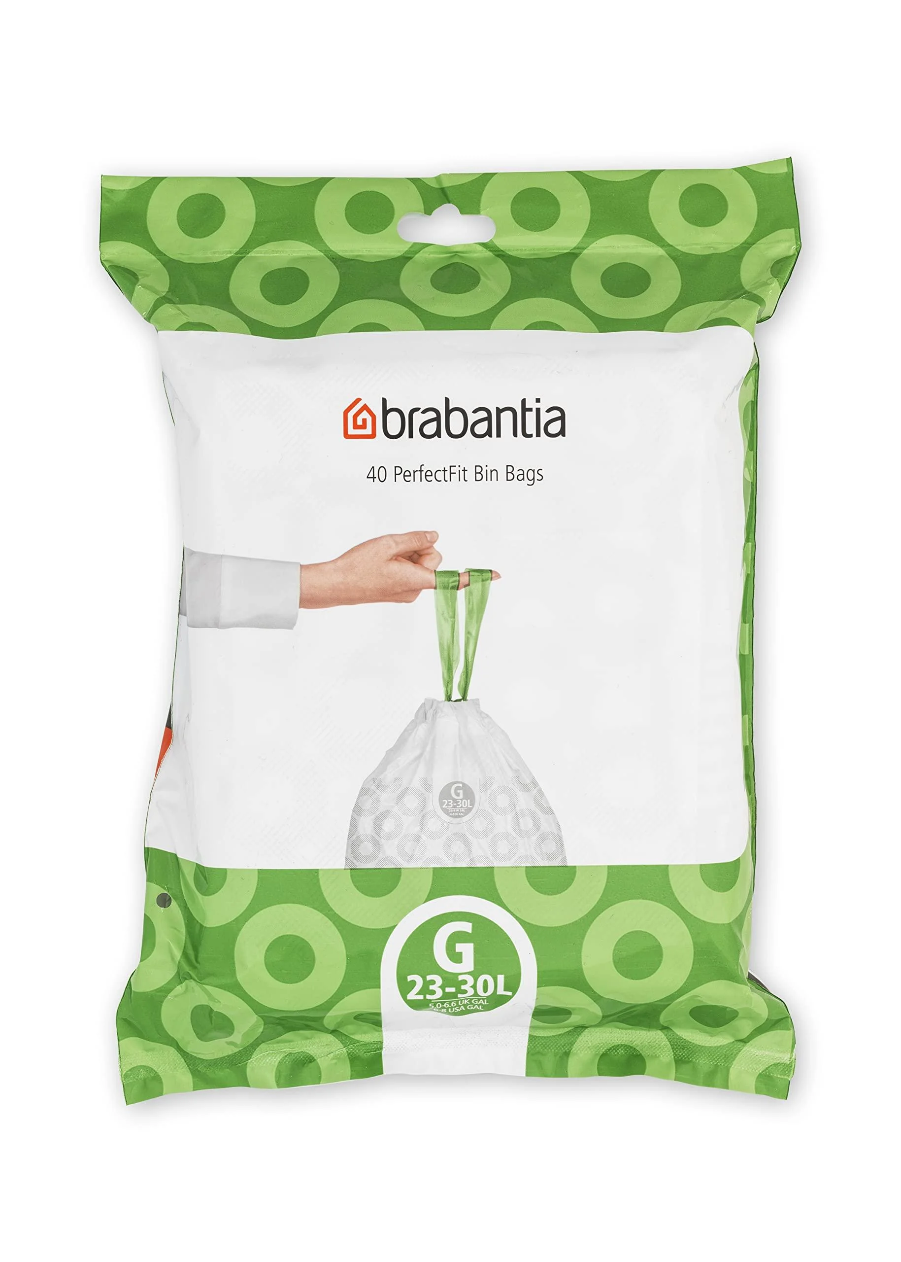Brabantia Garbage Bag DispensPack 23-30 litres White 40 pieces 1 piece (1 pack) 40 bags