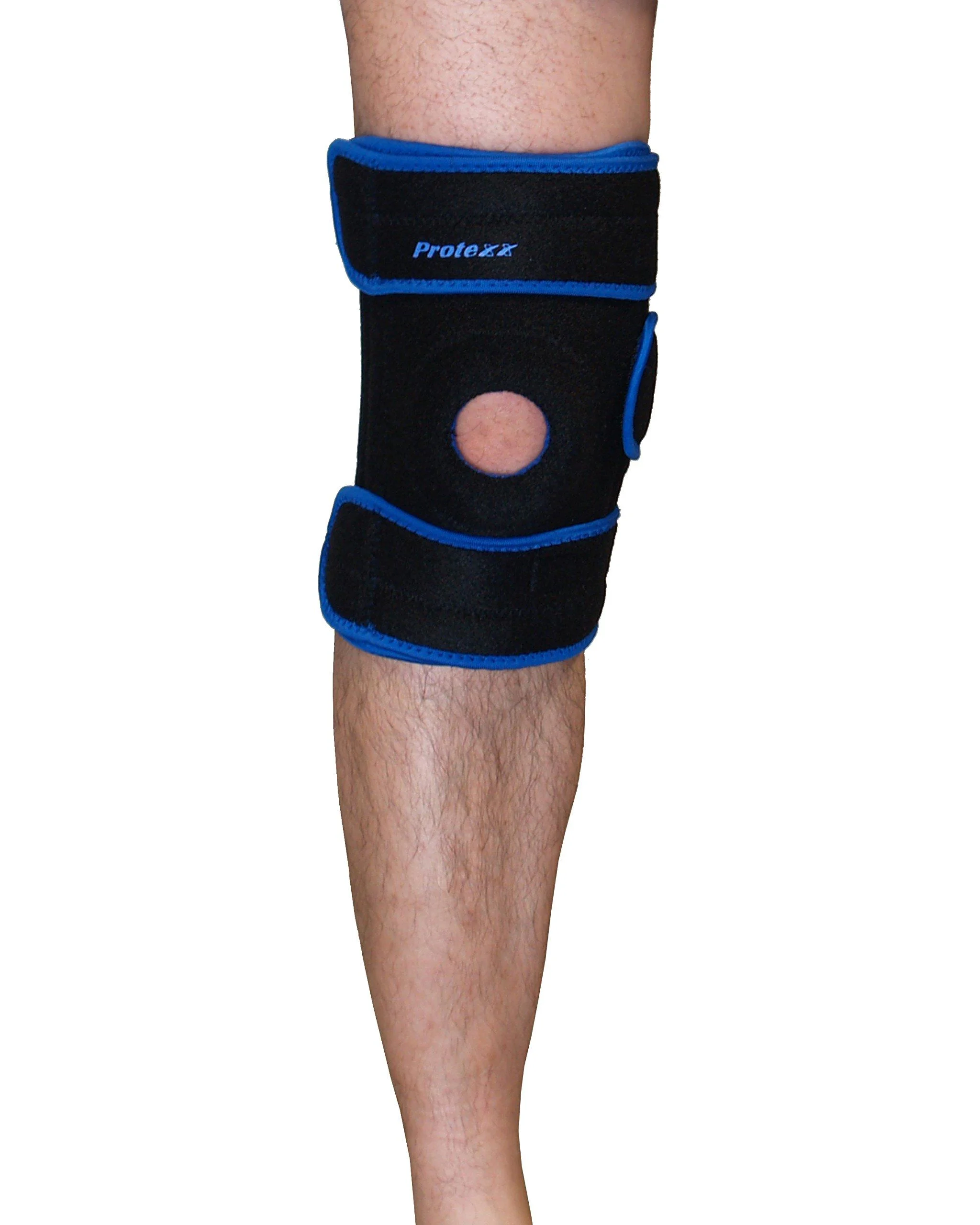 Protexx Knee Sport Protective Support Brace with Durable Plastic Stays Black