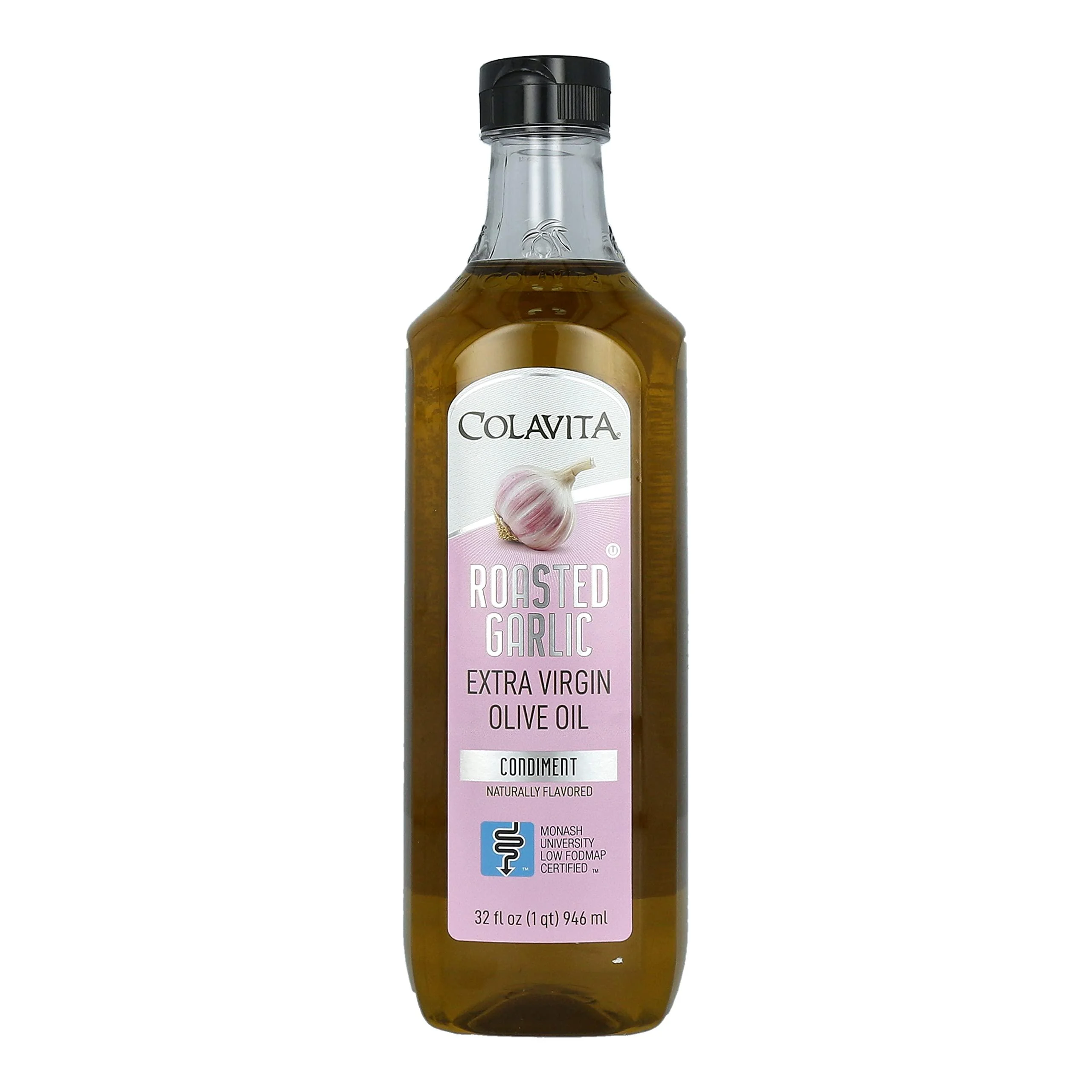 Colavita Roasted Garlic Extra Virgin Olive Oil, Low FODMAP, 32 Fl Oz (Pack of 1)