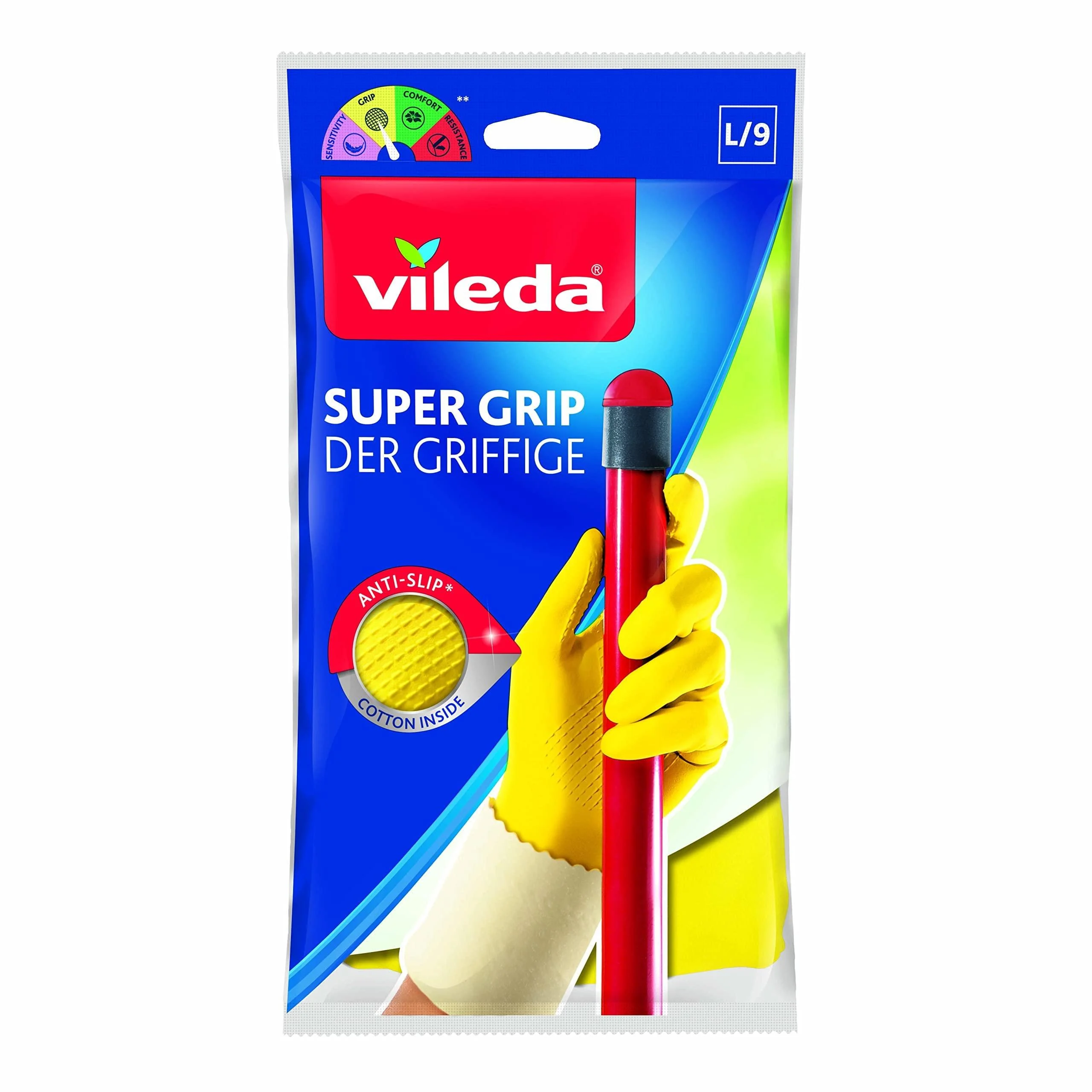 Vileda The Grippy Household Gloves for Grippier Work Size L Pack of 1
