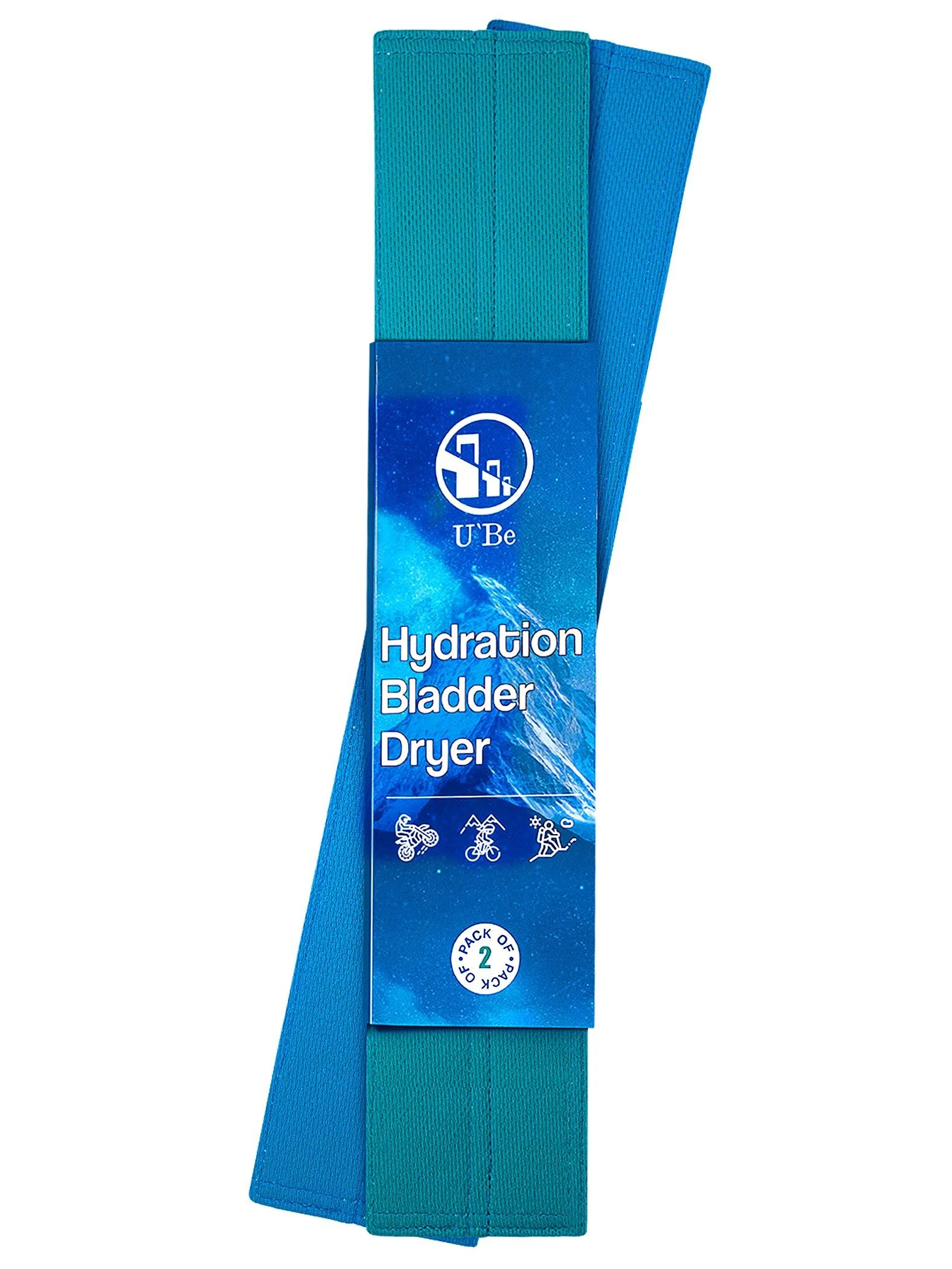 Hydration Bladder Dryer U'Be (2 pcs) - Created in the U.S.A. - Use with or w/out Hydration Pack Bladder Cleaning Kit & Cleaning Tablets - Camelback Cleaner - Camping & Hiking Kit