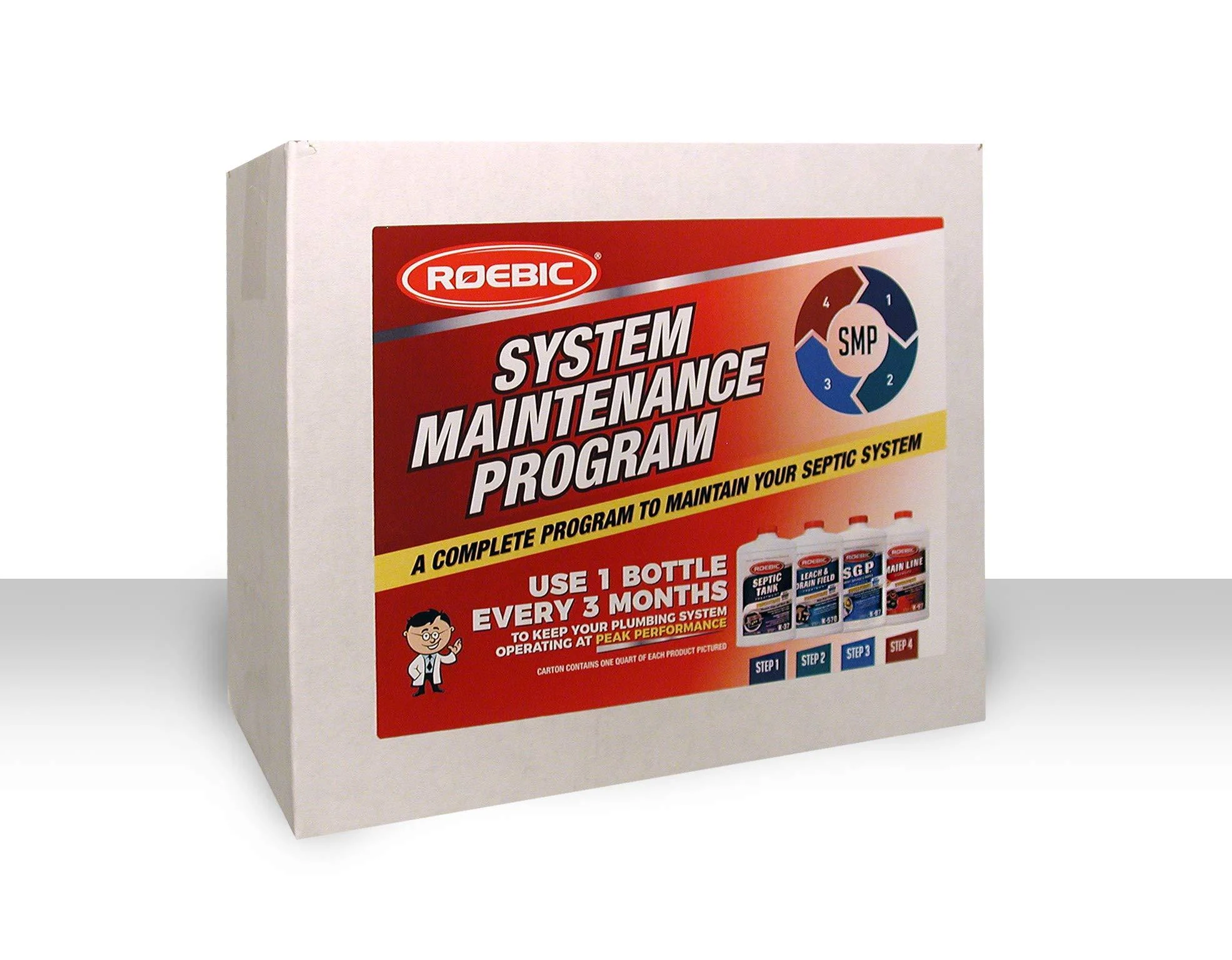 Roebic SMP-1000-PAK-1, Complete Septic System Maintenance Kit, pack of 1, 4 Quarts