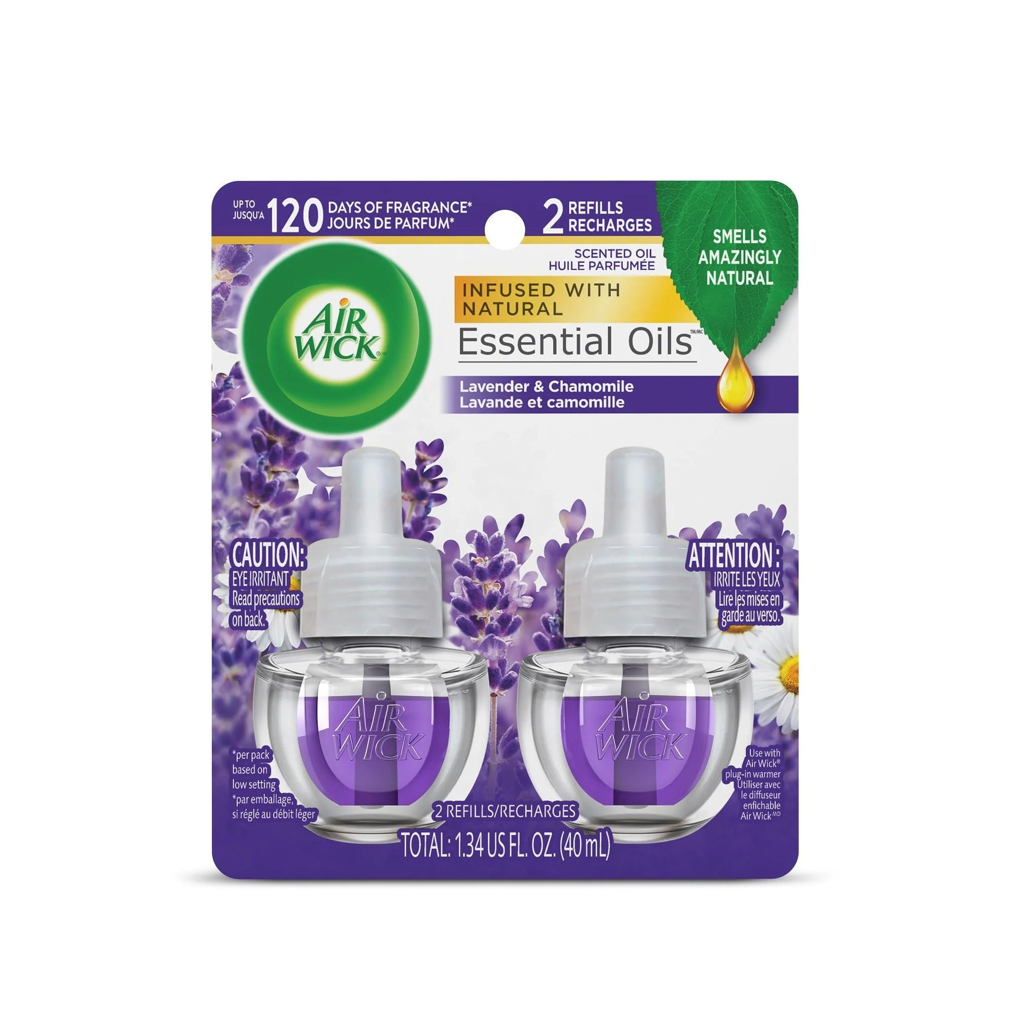 Air Wick Plug in Scented Oil Refill 2ct Lavender & Chamomile Essential Oils Air Freshener