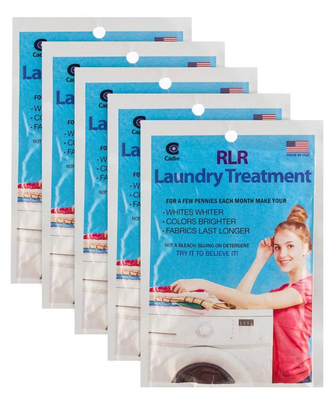 RLR Natural Powder Laundry Detergent Whitens, Brightens, Refreshes Baby Cloth Diapers, Musty Towels, Workout Clothes - Non-toxic, Fragrance-Free For Sensitive Skin (Pack of 5)