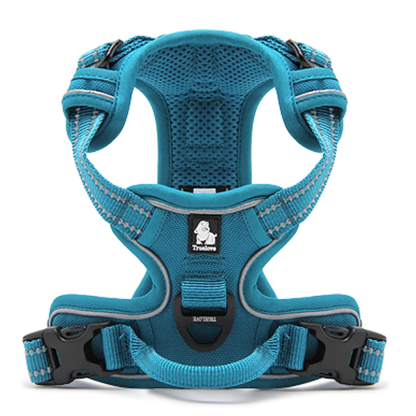 WINHYEPET True Love Dog Harness No-Pull Reflective Pet Harness with 2 Leash Clips Adjustable Soft Padded Dog Vest with Easy Control Handle for Small Medium Large Dog TLH5651(Blue S) S Blue