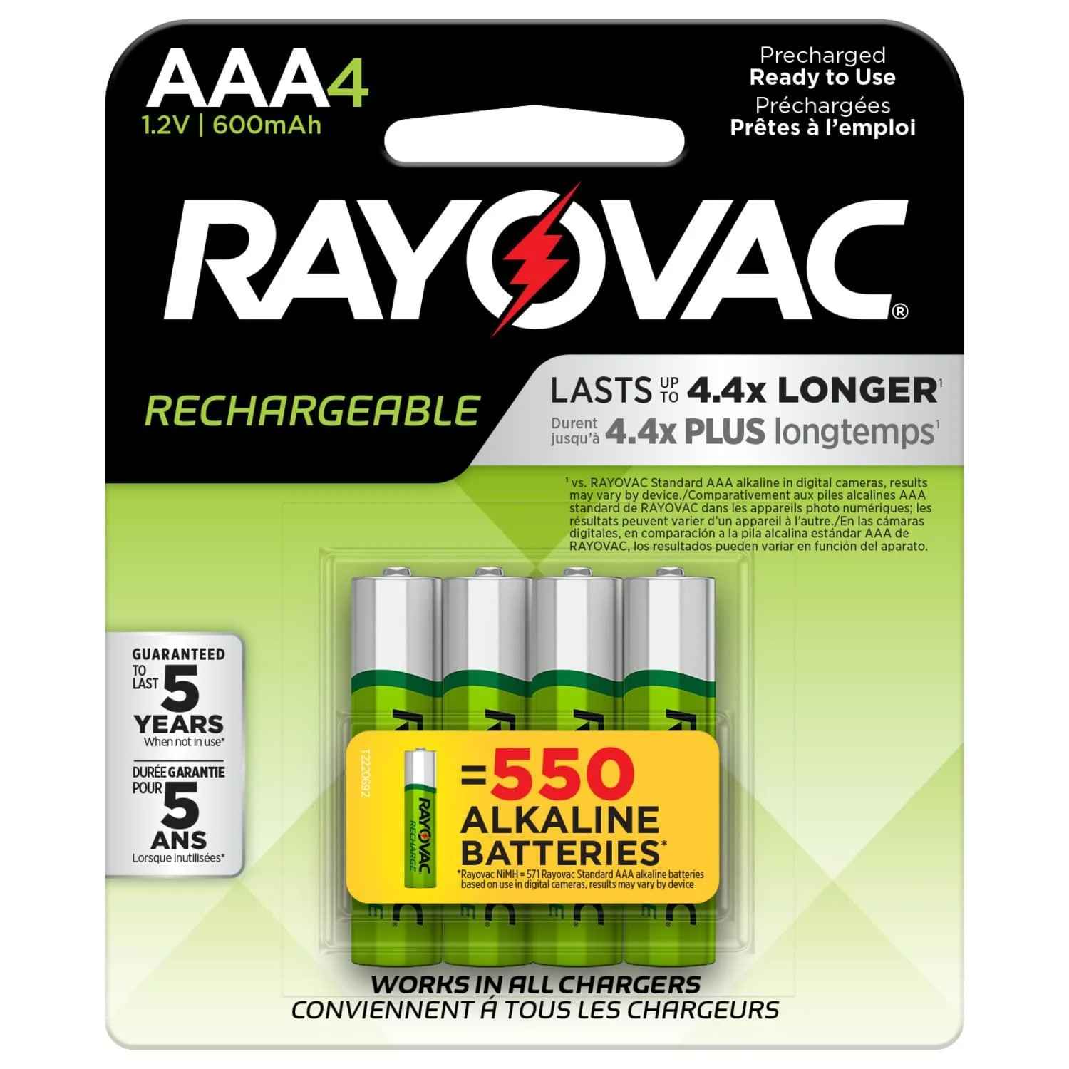 Rayovac AAA Batteries Triple A Battery Rechargeable 4 Count AAA 8 Count