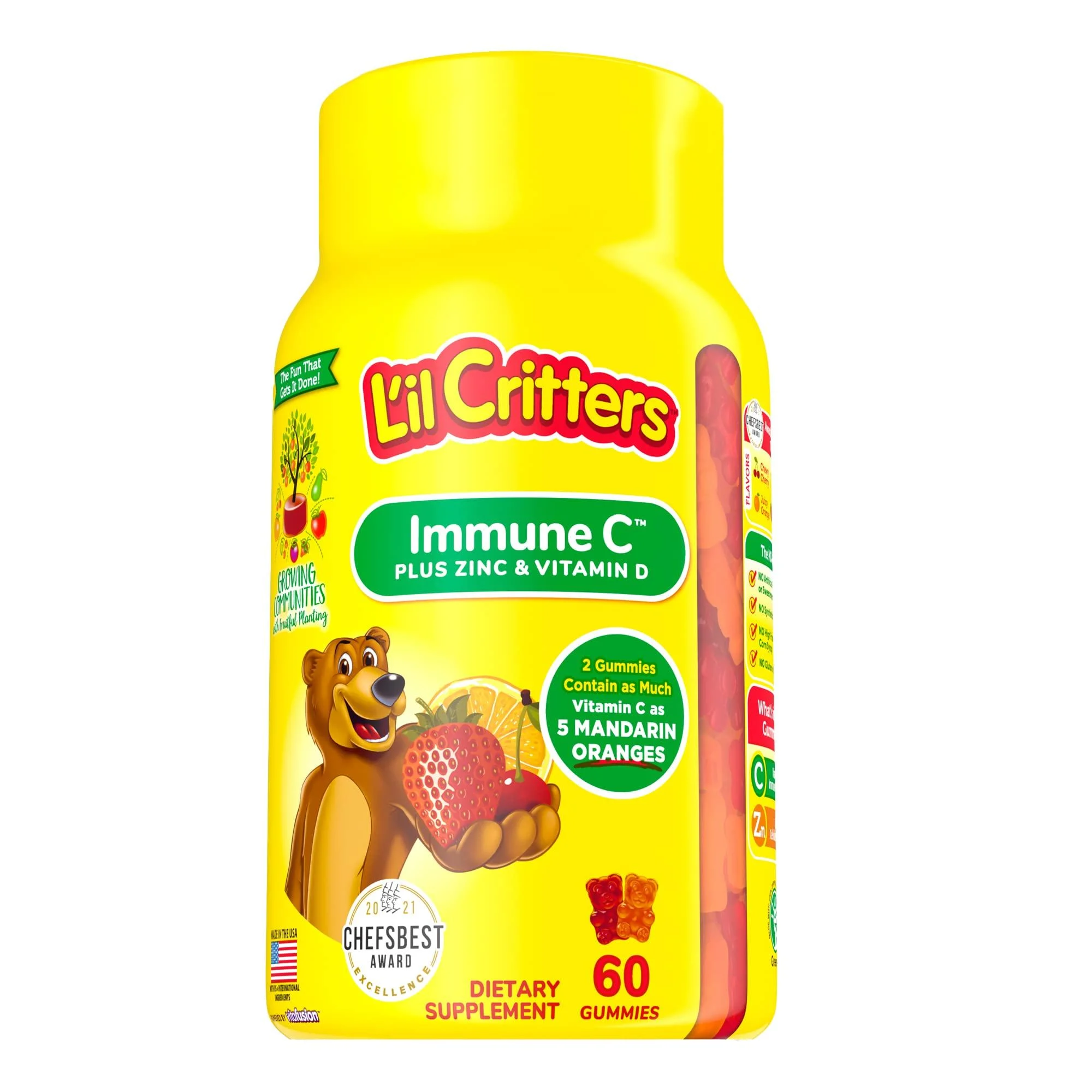 L'il Critters Immune C Plus Zinc & Vitamin D 60 Gummies