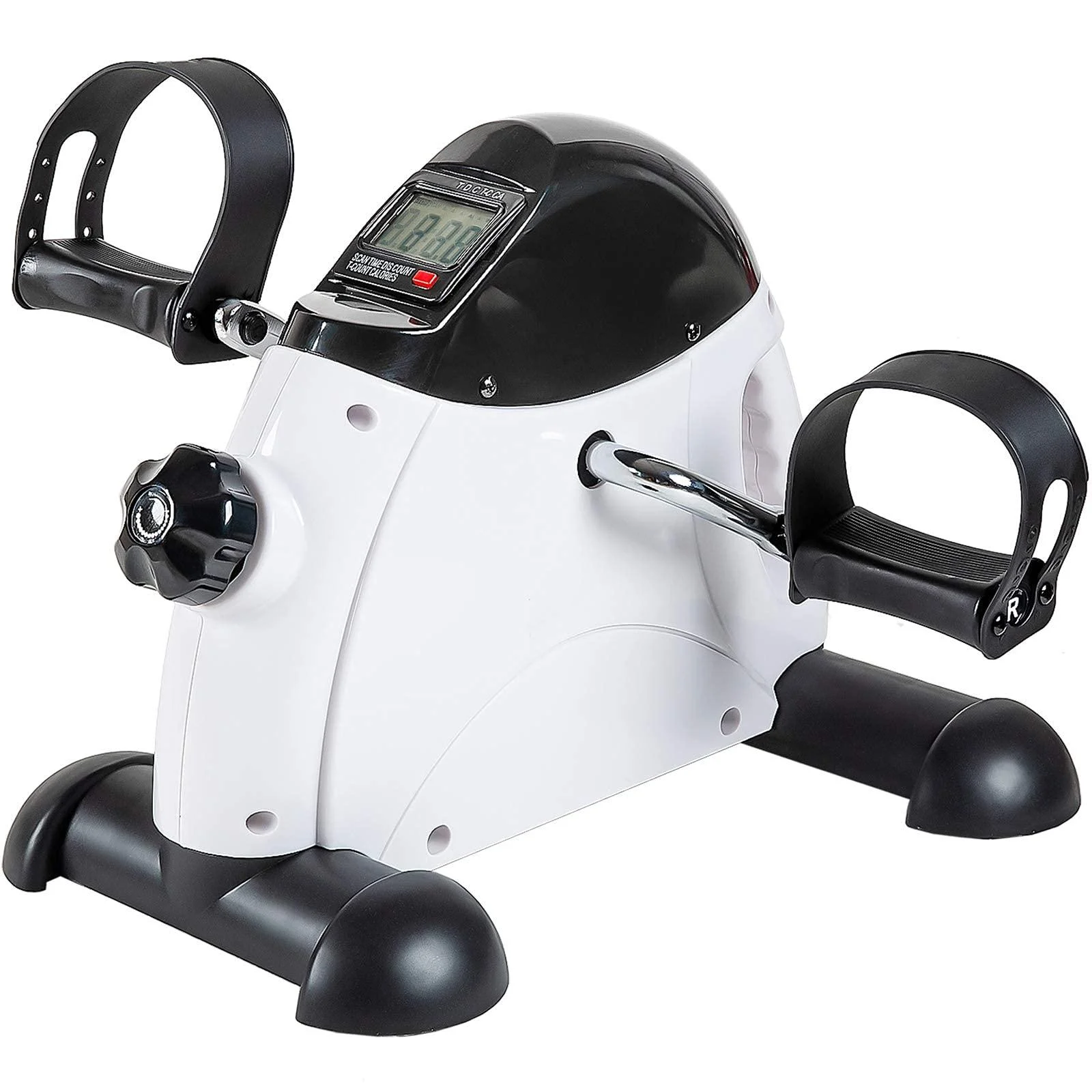 GOREDI Pedal Exerciser Stationary Under Desk Mini Exercise Bike - Peddler Exerciser with LCD Display, Foot Pedal Exerciser for Seniors,Arm/Leg Exercise White