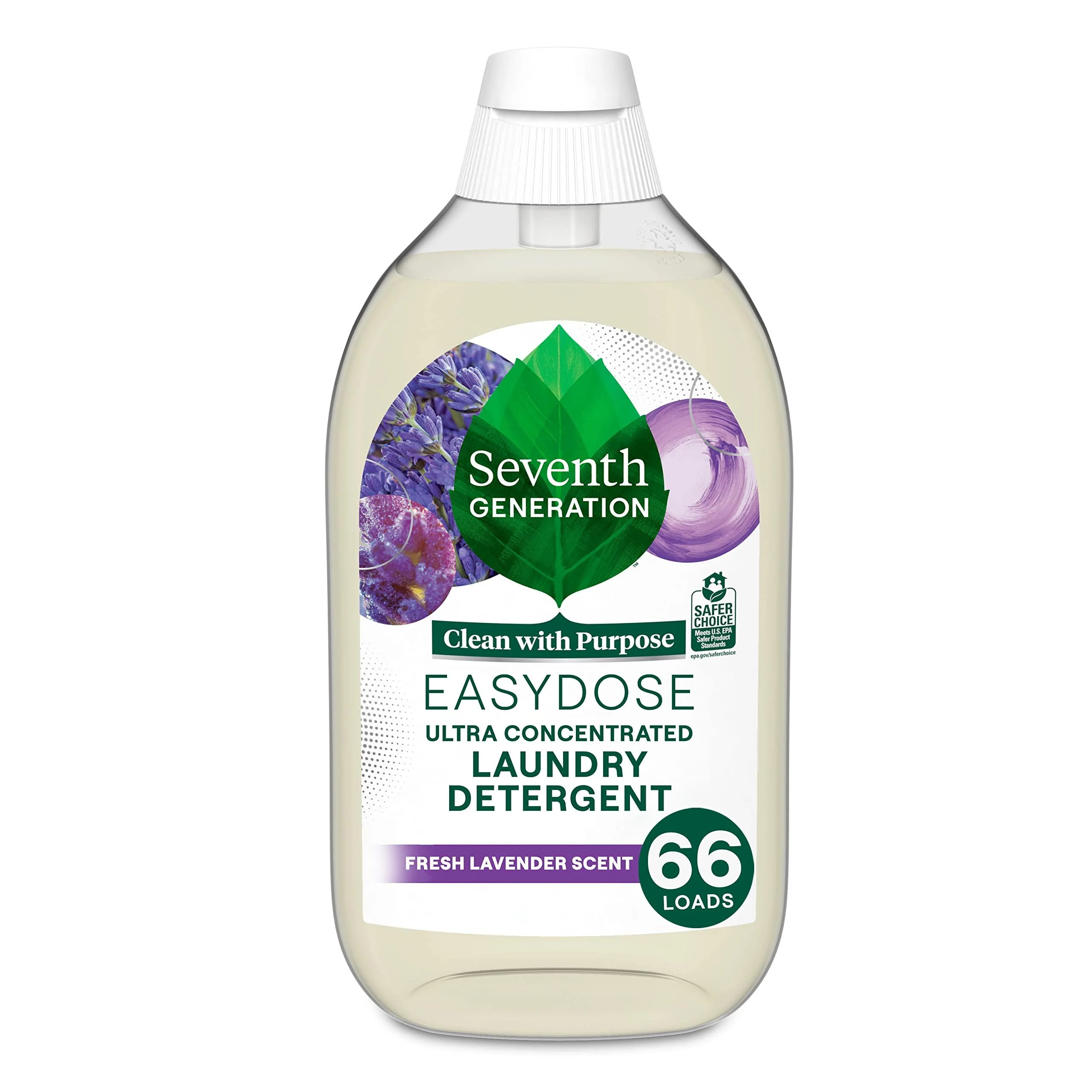 Seventh Generation Laundry Detergent, Ultra Concentrated EasyDose, Fresh Lavender, 23 Fl Oz (Pack of 1) (Packaging May Vary)