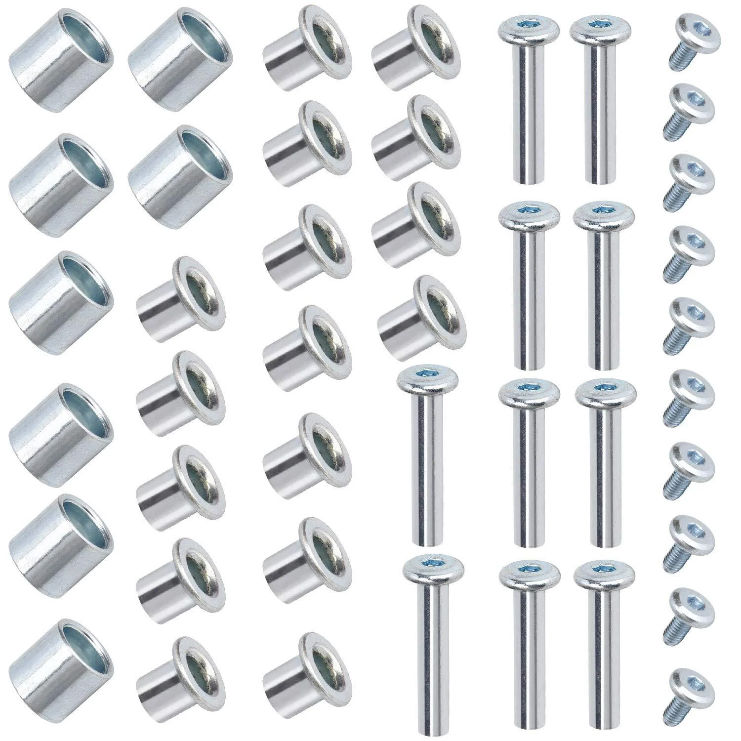 TOBWOLF Inline Skate Axle Spacer Screw Replacement, Aluminum Alloy Rollerblade Skate Wheel Bearing Spacer, Roller Skate Replacement Accessories with Axle & Axles Screws & Wrench 6mm Axle + 6mm Frame Spacer + 8mm Wheel Spacer