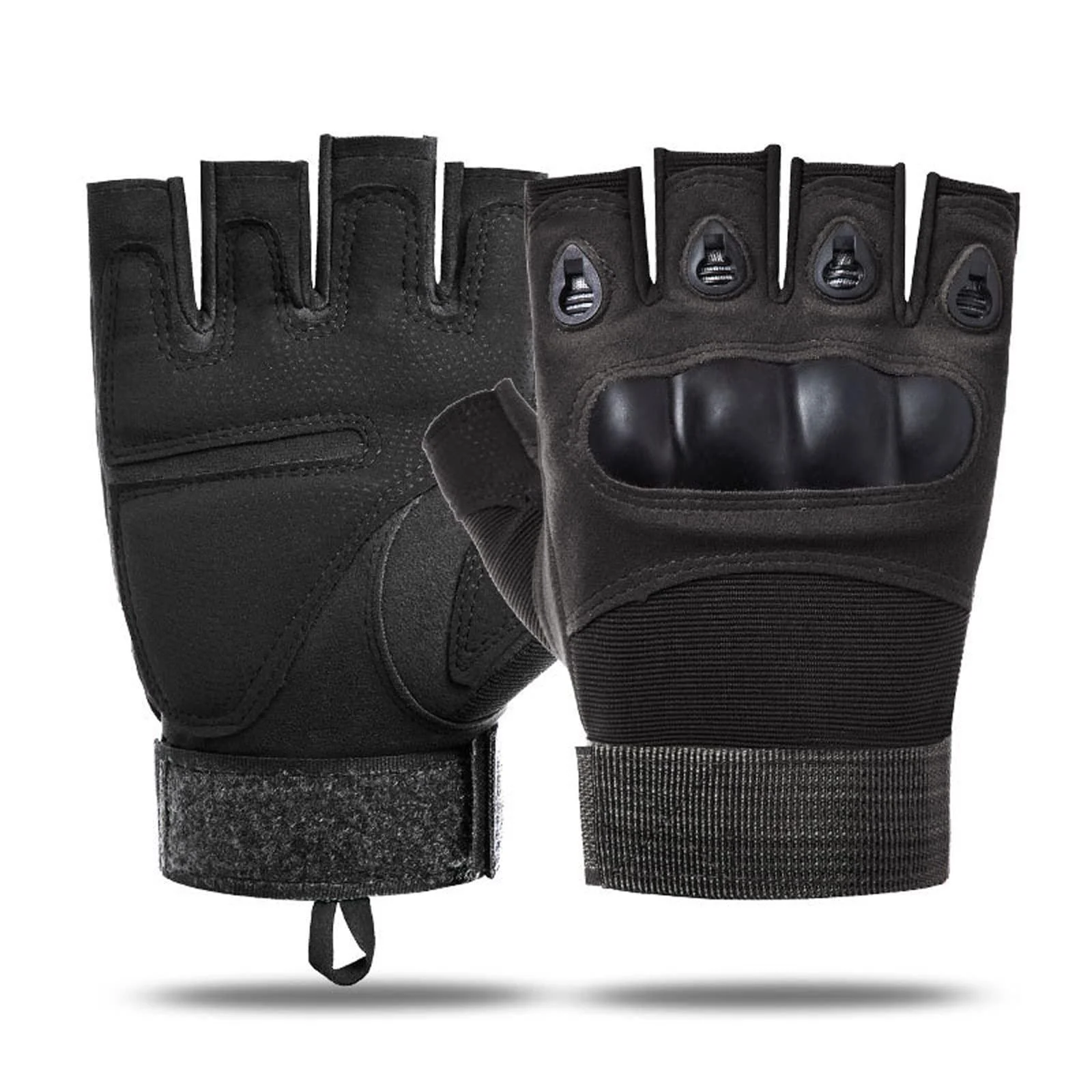 SUJAYU Tactical Gloves for Men, Airsoft Gloves Tactical Fingerless Gloves Black Medium