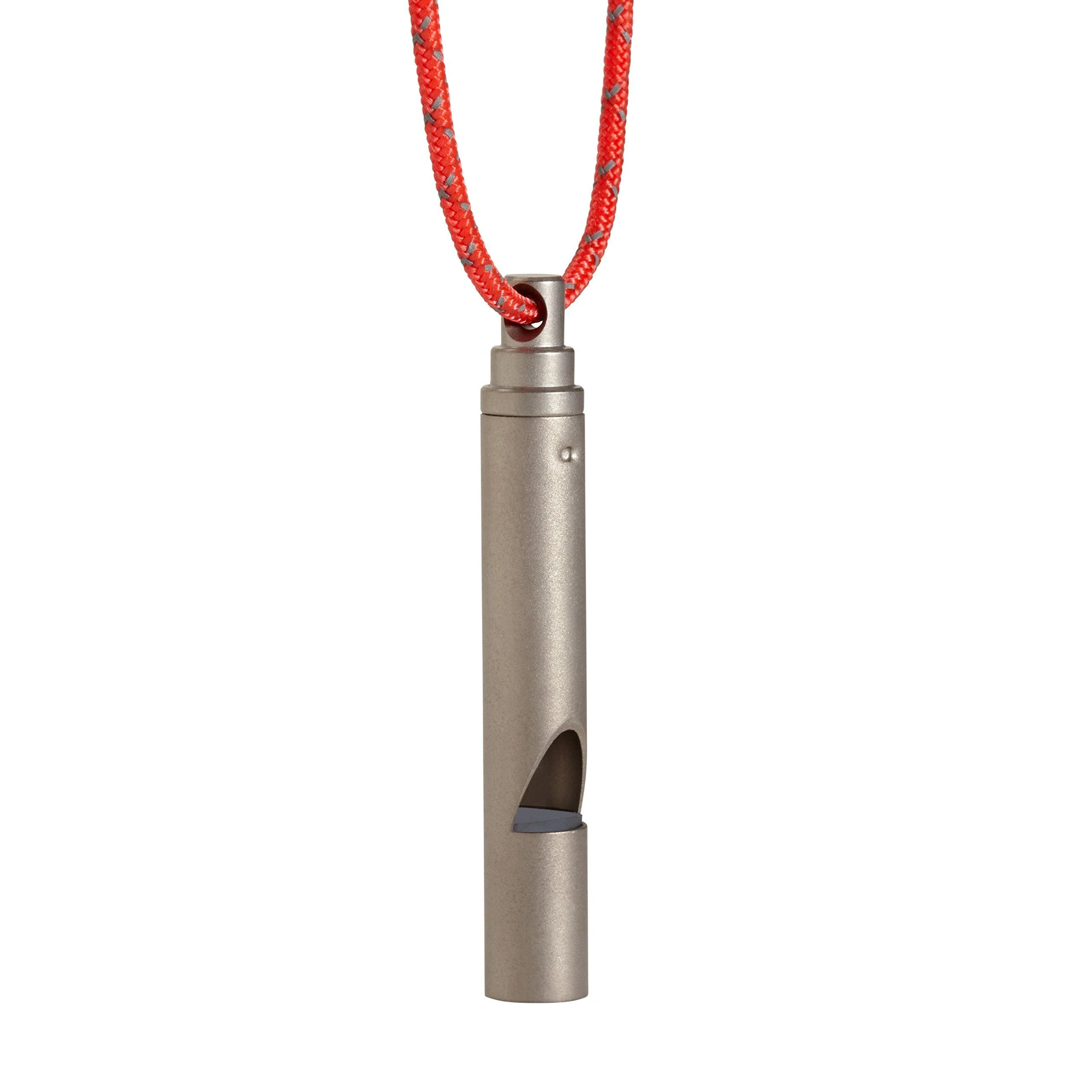 Vargo Titanium Emergency Whistle | 100+ Decibel Pealess Whistle, Ultralight .1 oz. (3 Grams) | Backpacking Survival Whistle with Reflective Lanyard | Hiking, Outdoors, Emergency Kit T-416