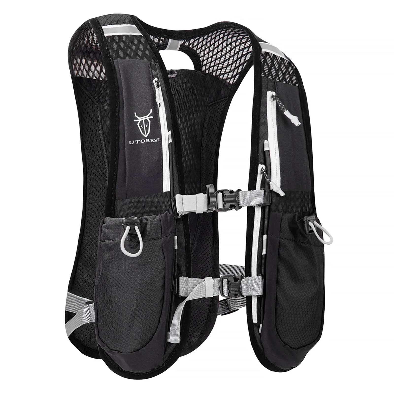 UTOBEST Hydration Backpack 5L Men Women Ultralight Running Backpack for Running Marathon Jogging Cycling Black