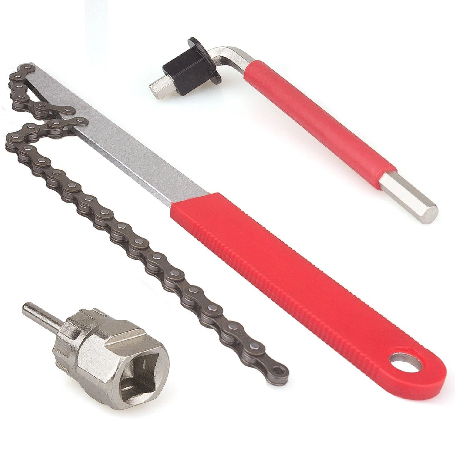 Bike Cassette Removal Tool with Chain Whip and Auxiliary Wrench Bicycle Sprocket Removal Tools Sprocket Remover - Luditek