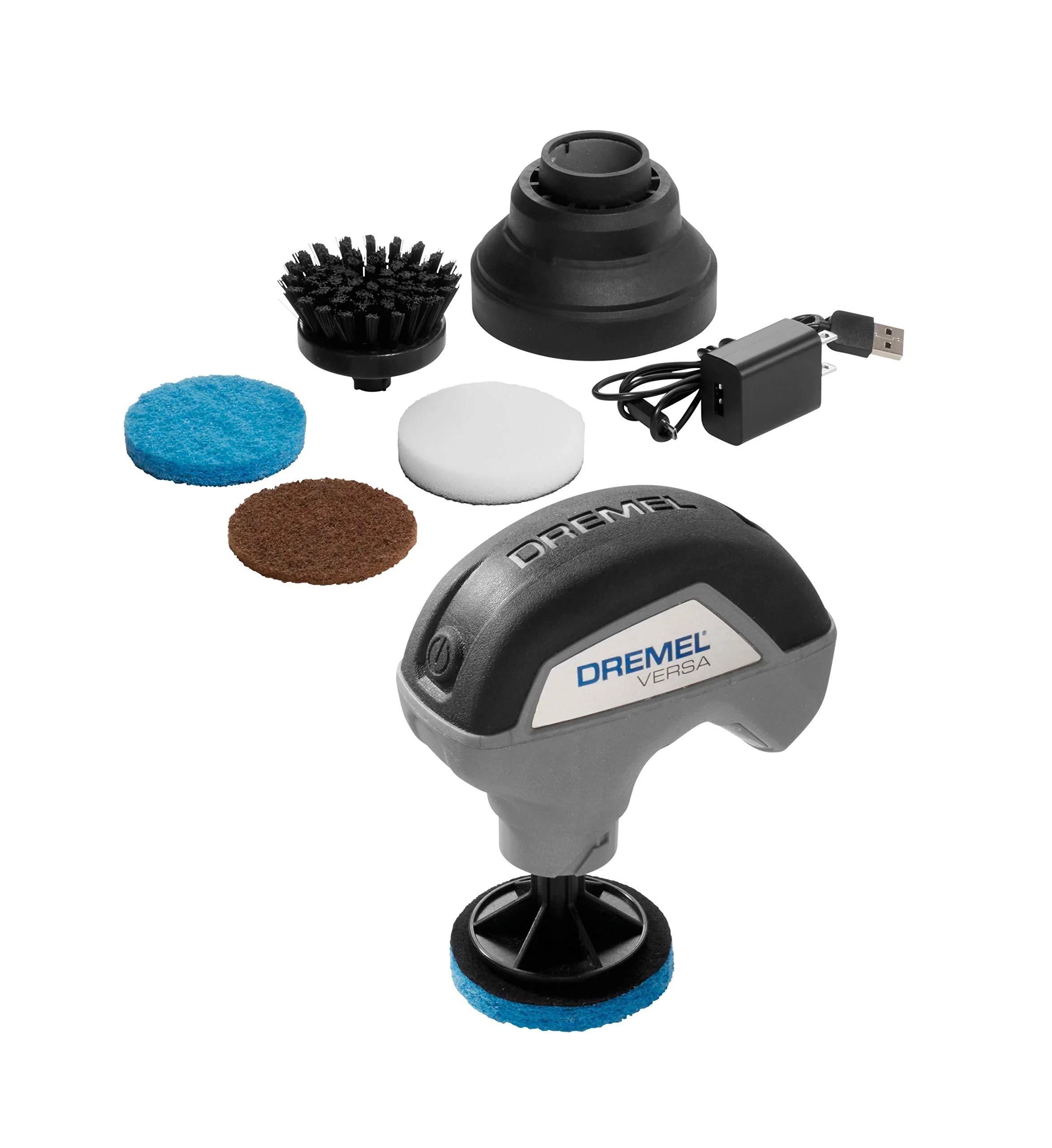 Dremel Versa Cleaning Tool- Grout Brush- Bathroom Shower Scrub- Kitchen & Bathtub Cleaner- Power Scrubber for Tile, Pans, Stoves, Tubs, Sinks Auto, & Grills- PC10-02 Versa Kit