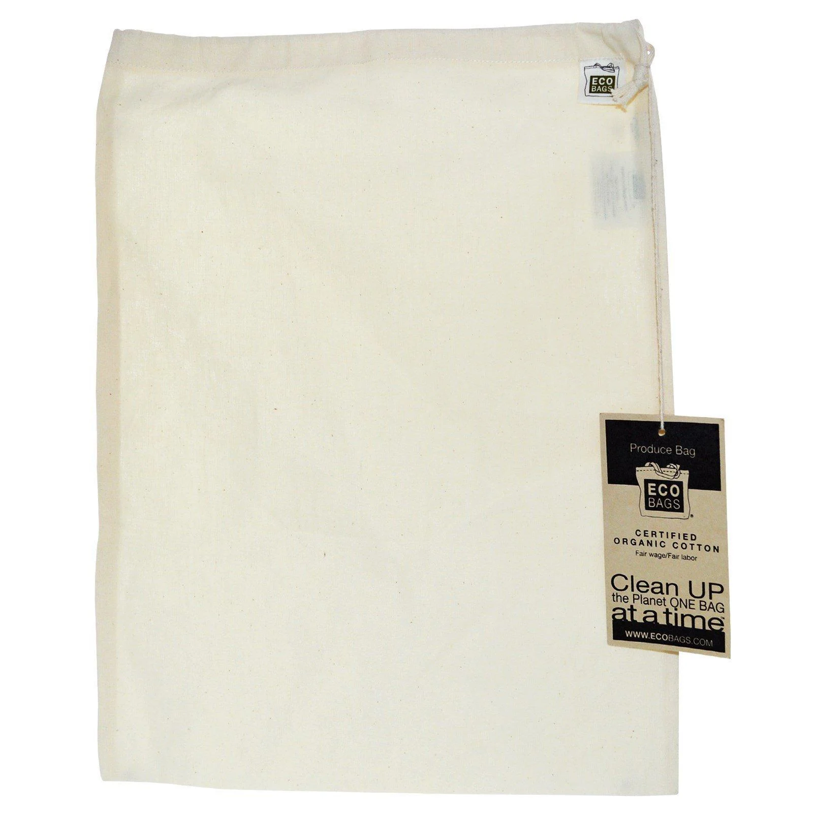 ECOBAGS Organic Cotton Produce Bag Large 1 Bag 12"w x 15"h