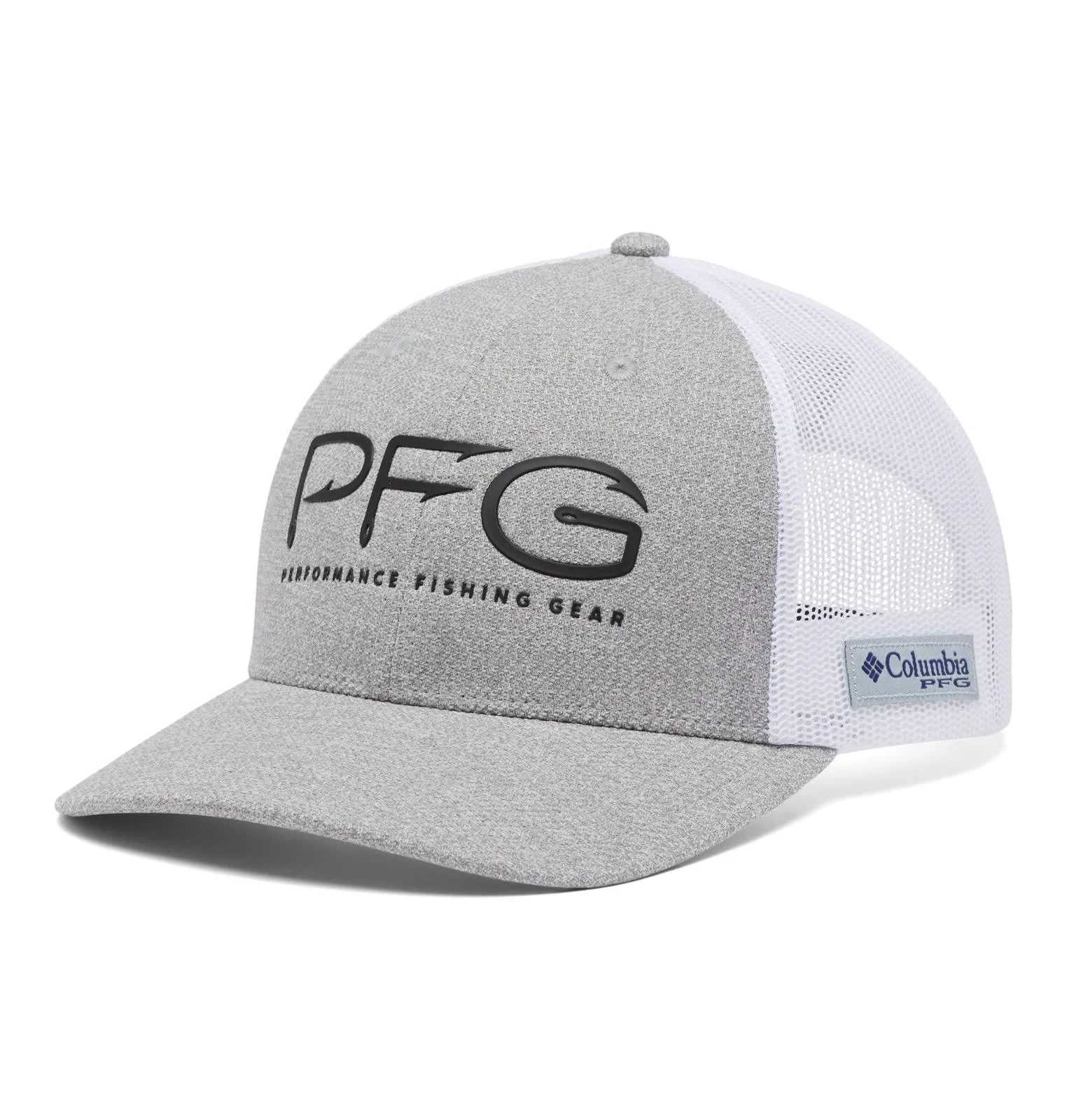 Columbia PFG Hooks Mesh Snap Back-High Cool Grey Heather, Black One Size