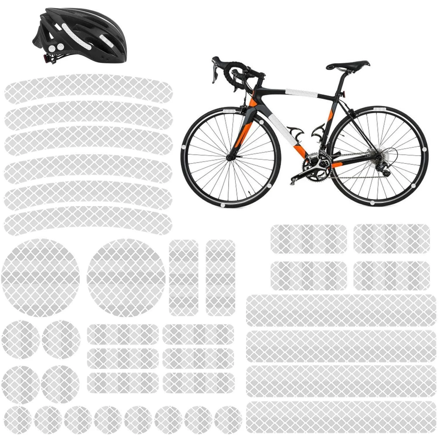 Reflective Stickers for Helmet Bicycle AGPTEK 38 Pcs Bicycle Reflective Tape Reflective Stickers for Hard Surfaces Motorcycle Helmets Bicycles Strollers Wheelchairs (3 Pack 6.5 x 4.13 Inches)