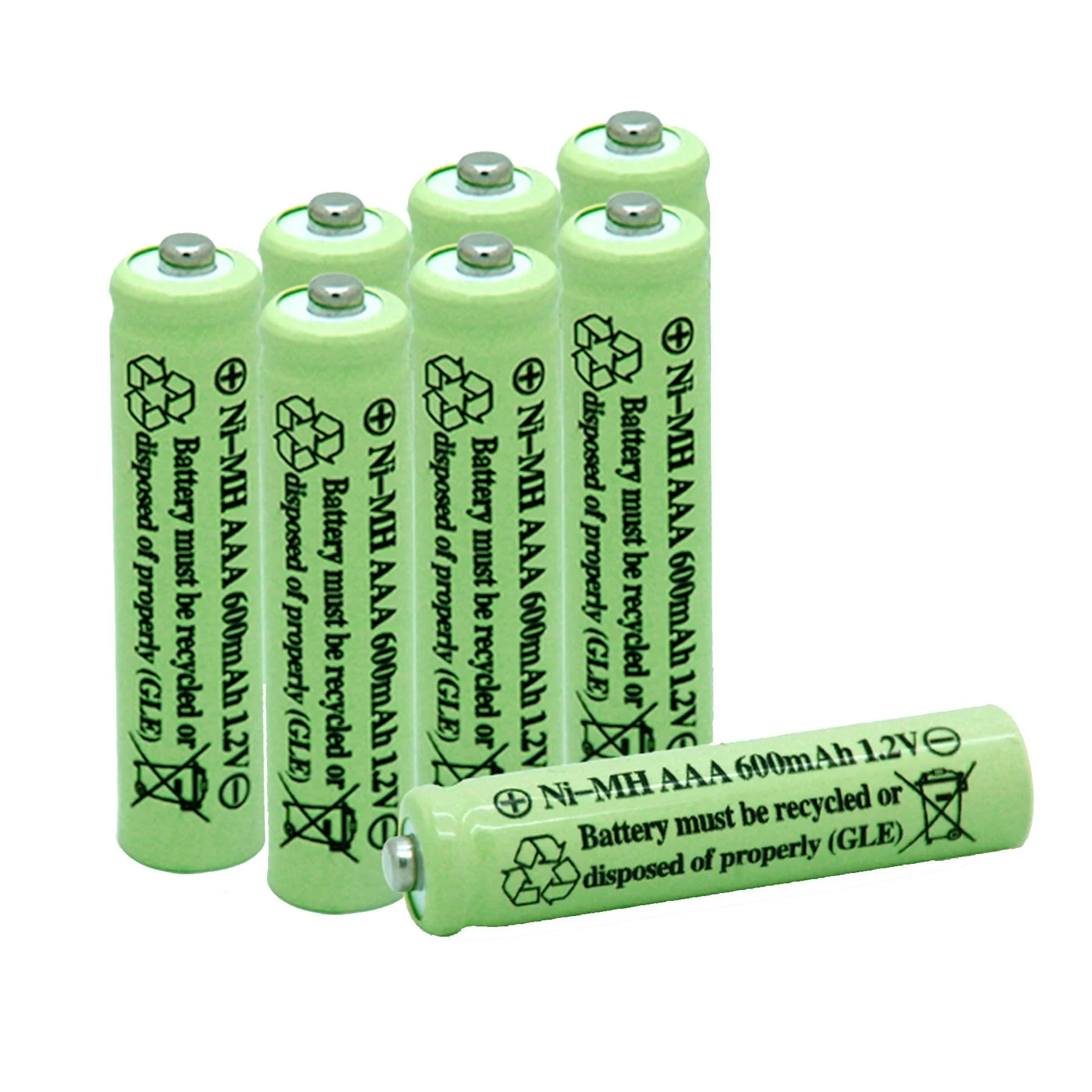 Solar Light Batteries AAA Triple A NIMH 600mAh 1.2V Rechargeable for Garden Lights Remotes Mice(8Pcs) 8Pcs AAA 600mAh - QBLPOWER