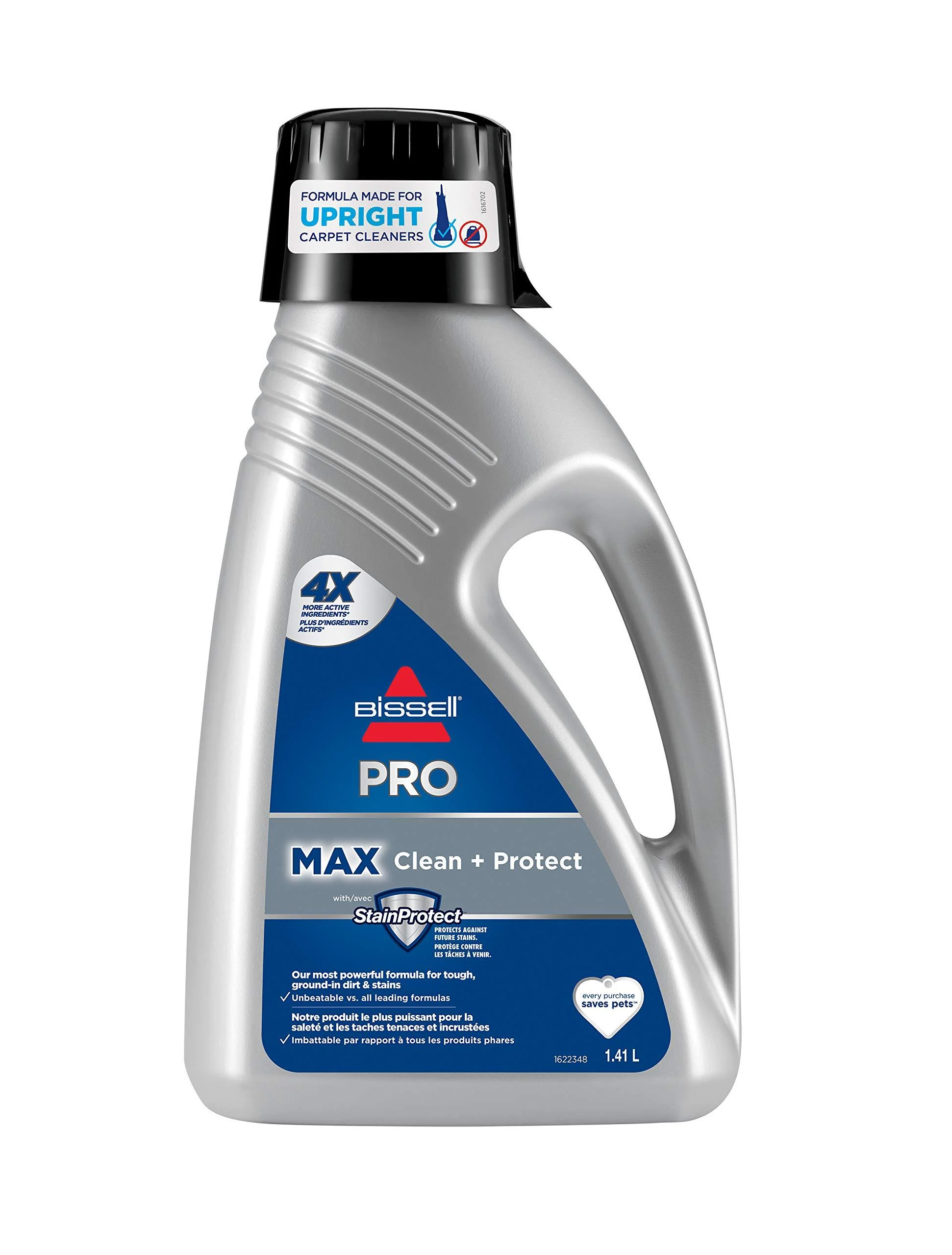 BISSELL - Household Carpet Shampoo - MAX Clean + Protect - For Upright Deep Cleaners - with StainProtect - For ground-in dirt stains - 1.41 liters Yellow CAN