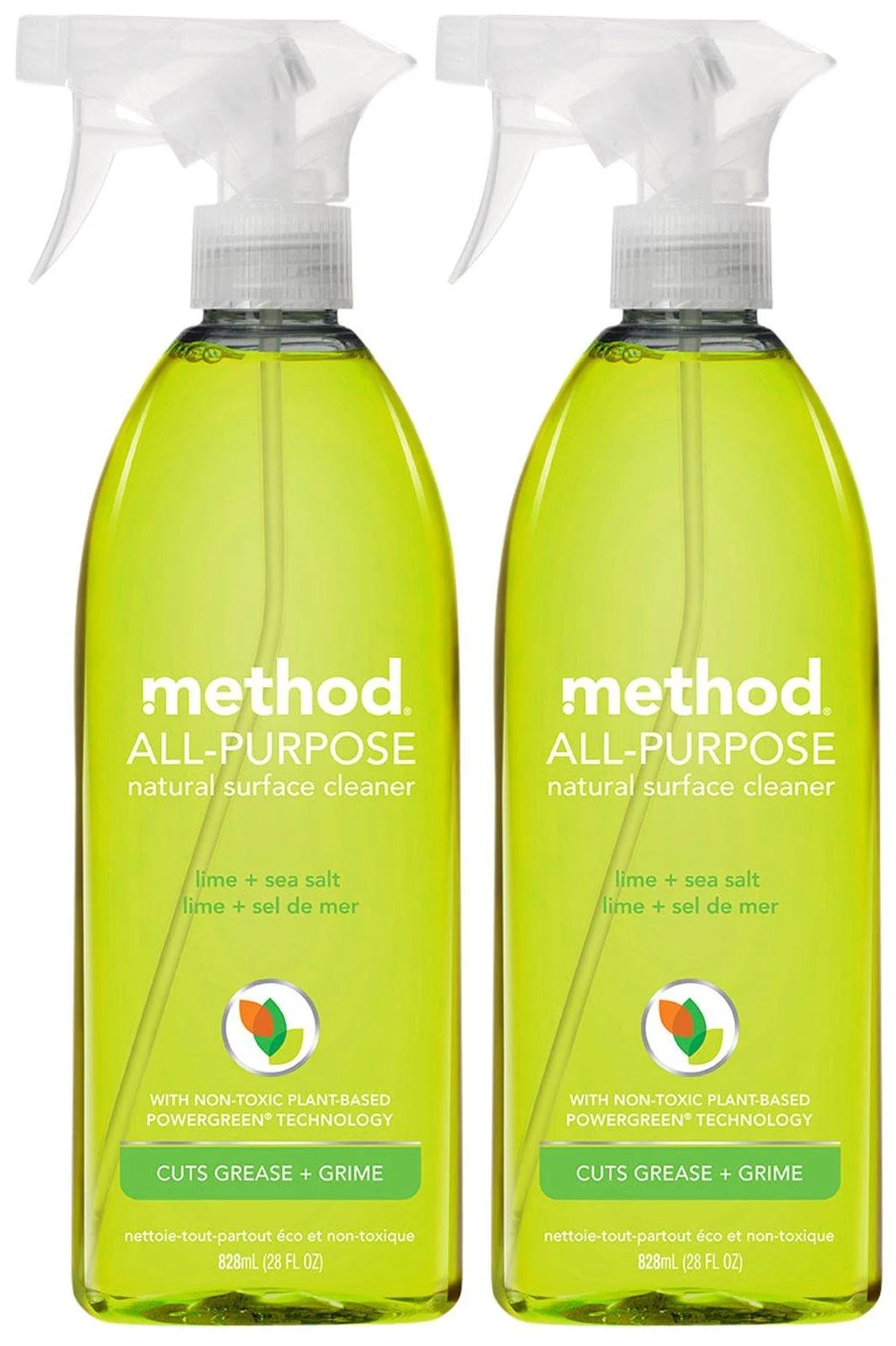 Method All Purpose Natural Surface Cleaning Spray - 28 oz - Lime + Sea Salt - 2 pk