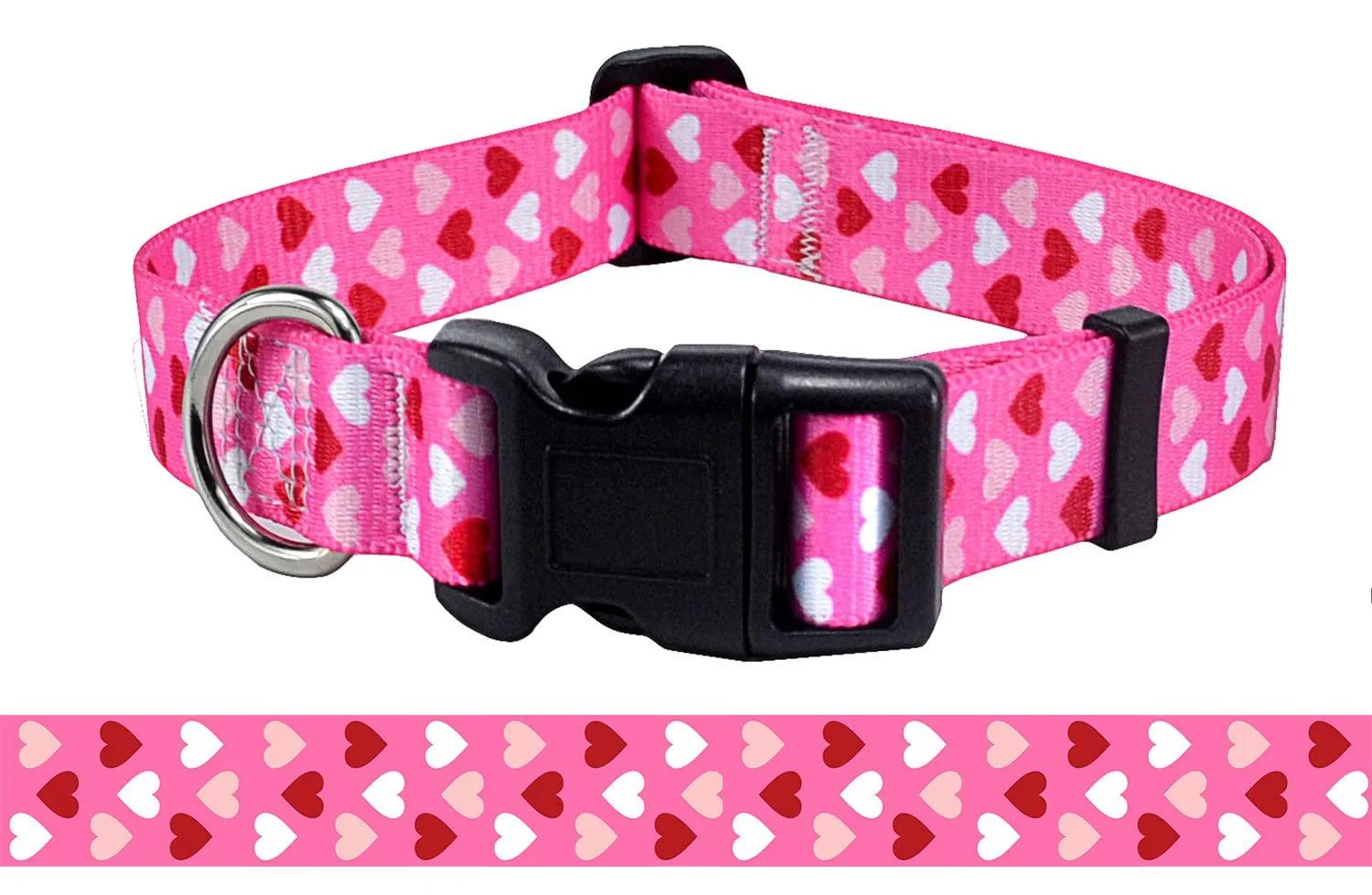 Mihqy Valentine's Day dog collar-adjustable cardiac dog collar-love motif-perfect for small medium-sized and large dogs (heart m) m (neck circumference 33-55 cm width 2 cm) heart