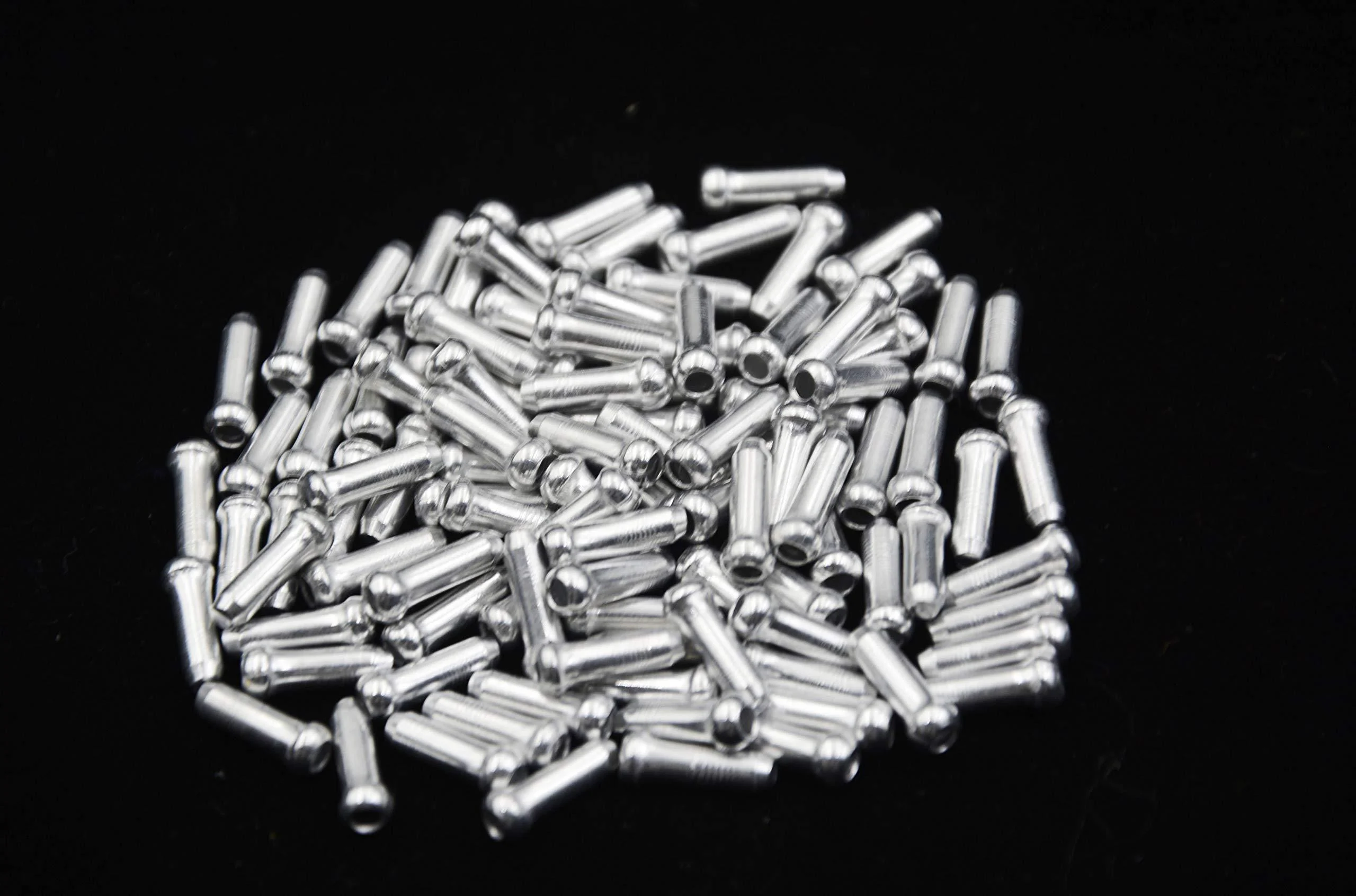 wan chang you Alloy Bike Brake Cable Cap End Tips Crimp for Road Mountain Bicycle,Silver,Pack of 100