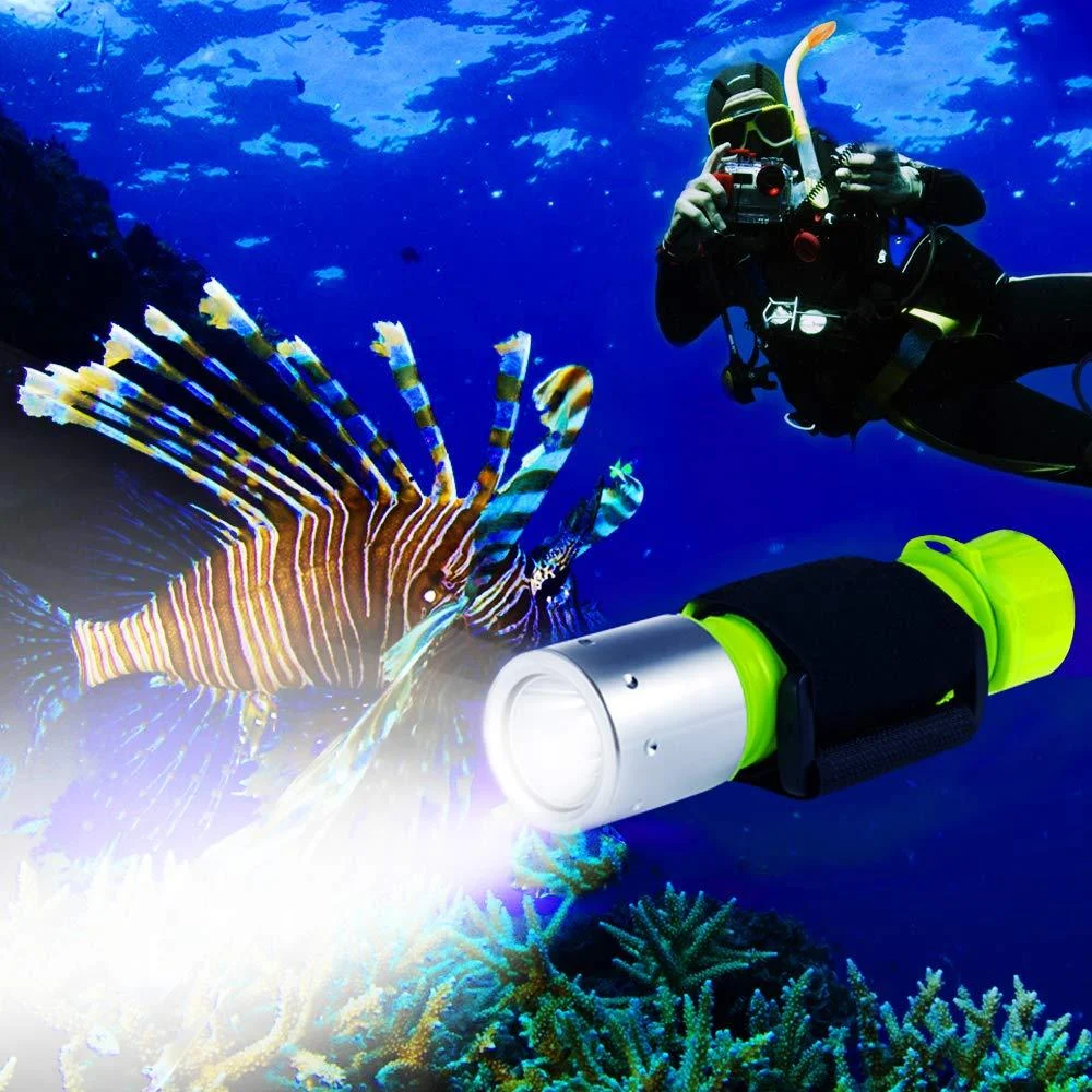 BlueFire Professional 1100 Lumen Diving Flashlight XM-L2 Bright Submarine Light Scuba Safety Lights Waterproof Underwater Torch 1 Pack