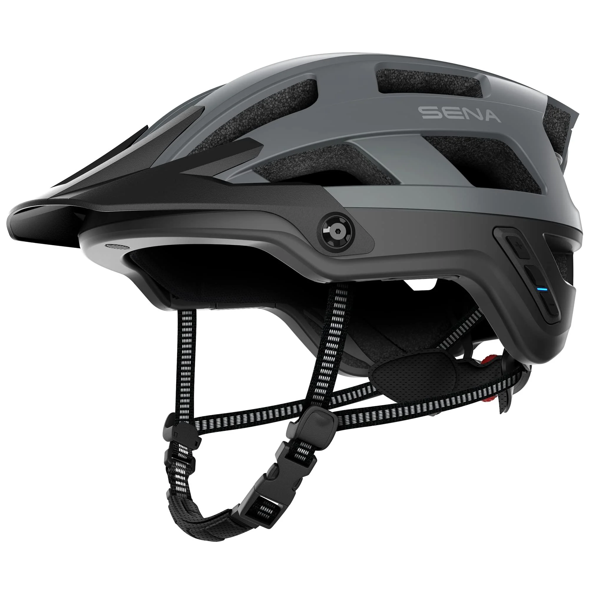 Sena M1/ M1 EVO Smart Bluetooth Communications Mountain Bike Helmet Matte Gray Large M1 EVO (2022) Helmet
