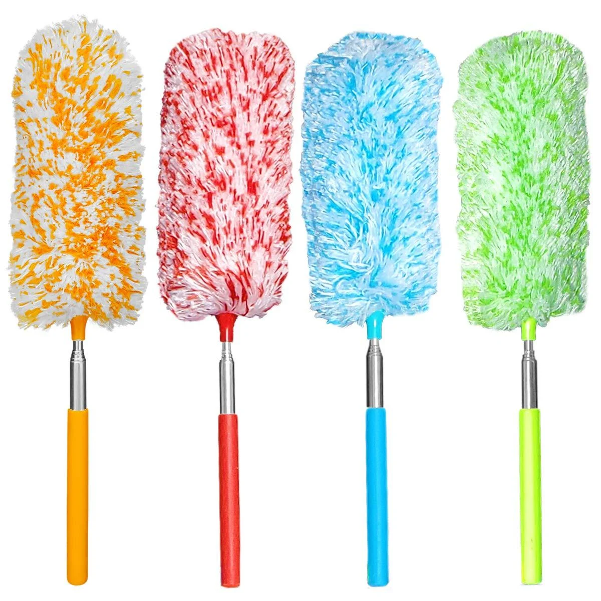 Tonmp 4 Pcs Microfiber Duster Microfiber Hand Duster Washable Microfibre Cleaning Tool Extendable Dusters for Cleaning Office Car Computer Air Condition Washable Duster