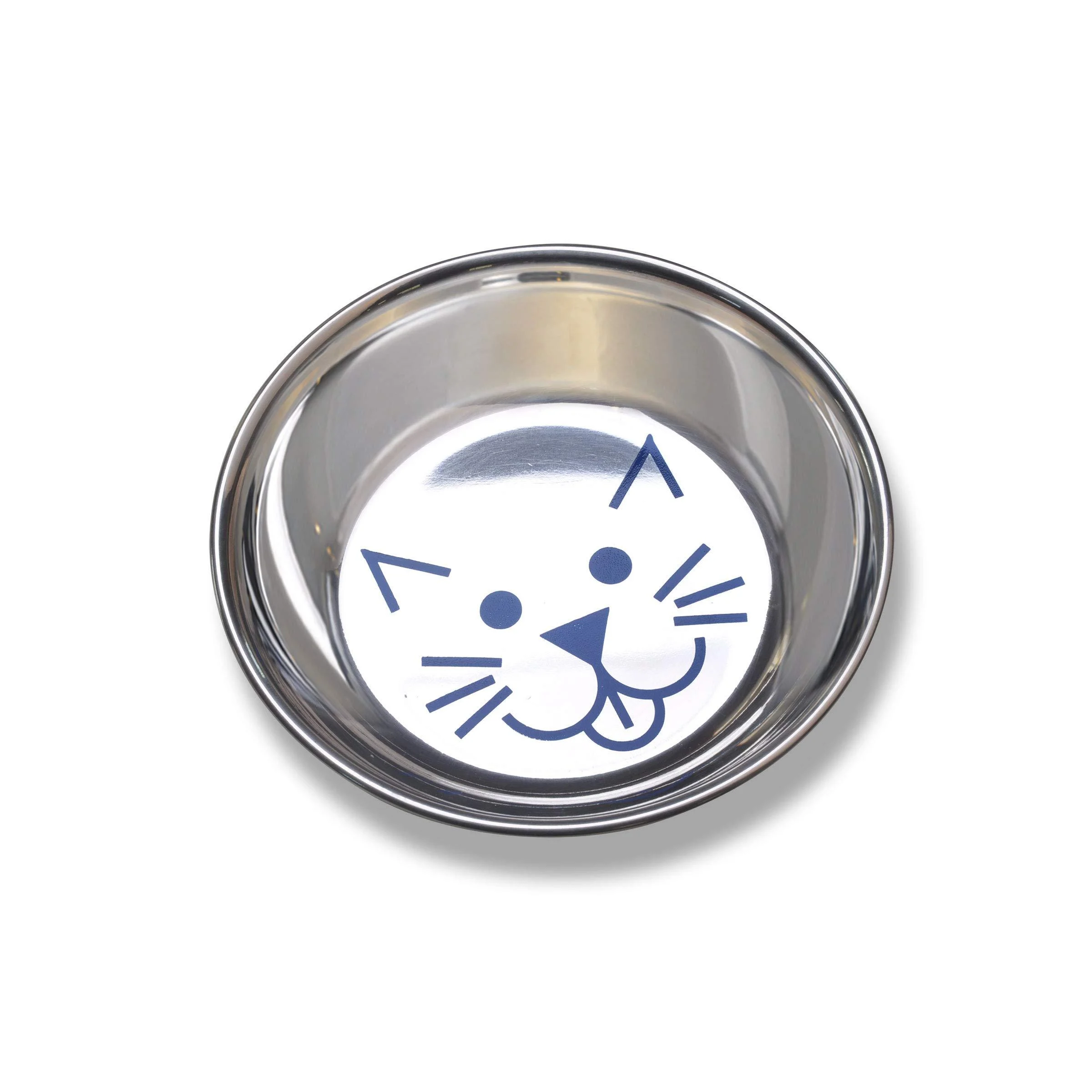 Van Ness Pets Whisker-Friendly Stainless Steel Cat Bowl, Wide Saucer Style Dish, 8 OZ