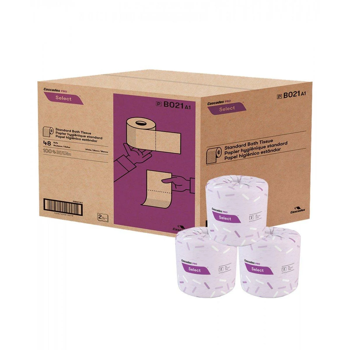 CASCADES STANDARD BATH TISSUE 2 PLY - 420 SHEETS - BOX of 48 ROLLS TOILET_PAPER