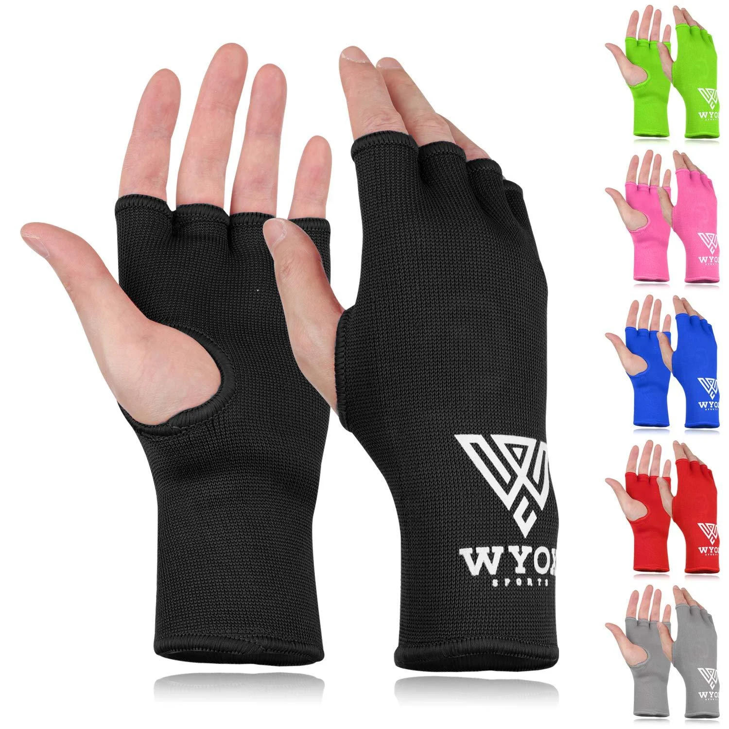 WYOX Boxing Hand Wraps MMA Gloves Men Women Punching Mitts Boxing Wraps Boxing Gear Kickboxing Wraps Compression S/M (17-21cm) Black