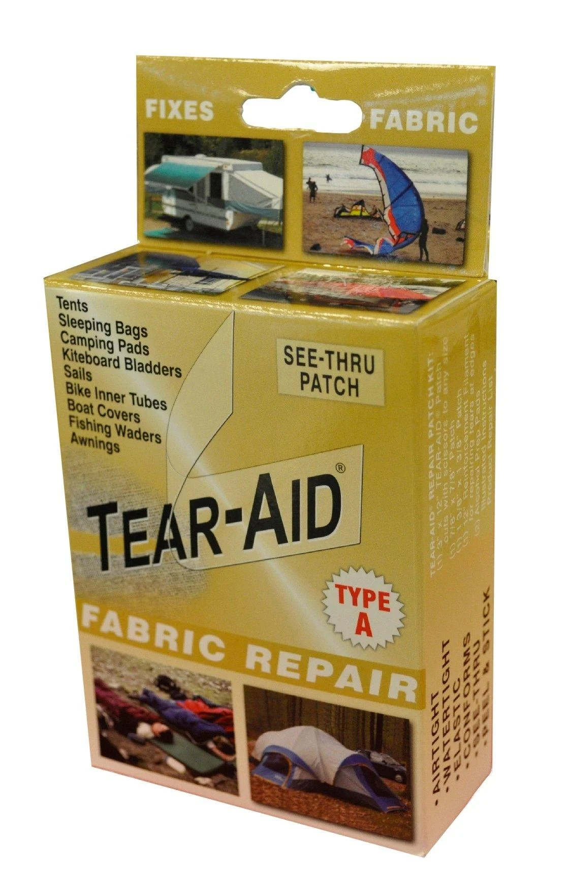 Tear-Aid Fabric Repair Kit Gold Box Type A Single Fabric Repair (Pack of 1)