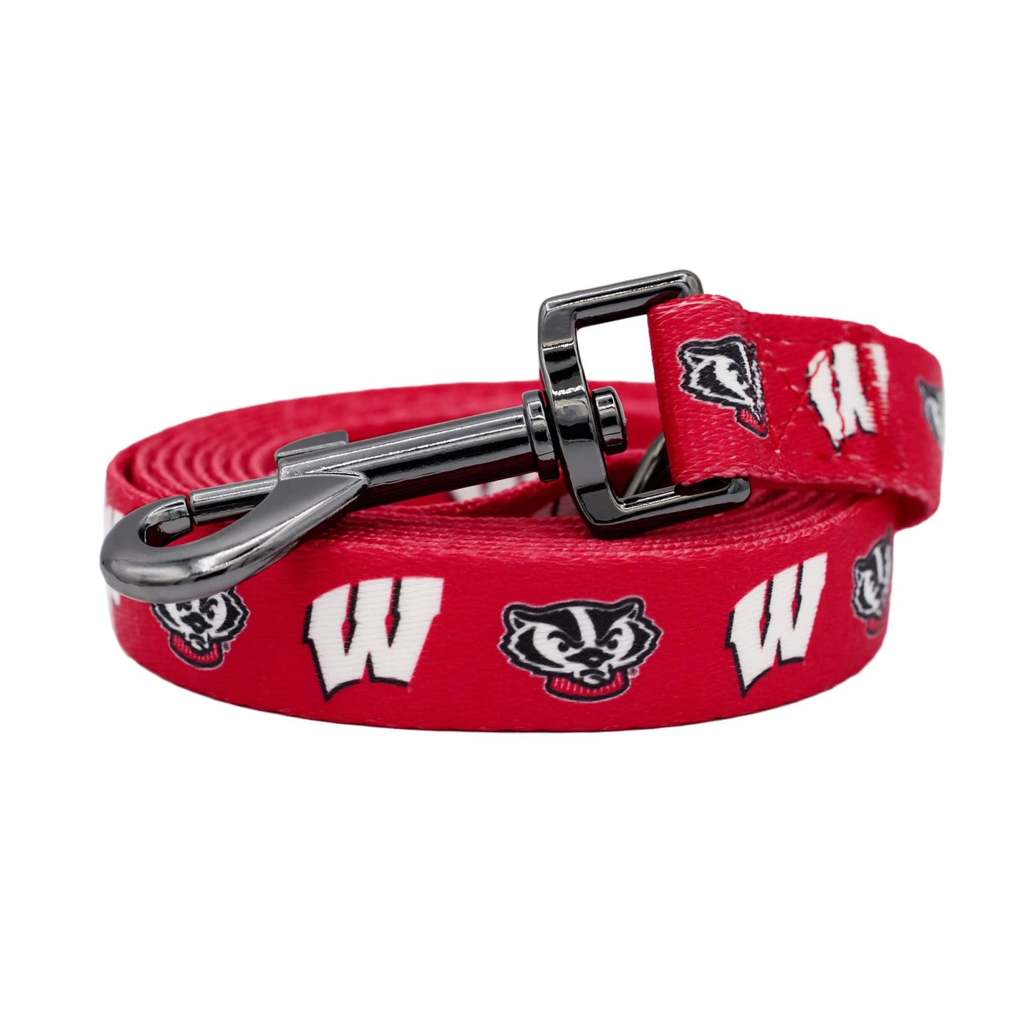Wisconsin Badgers Collars and Leashes | Officially Licensed | Fits All Pets! (6 Foot Leash) - Shopinstapets