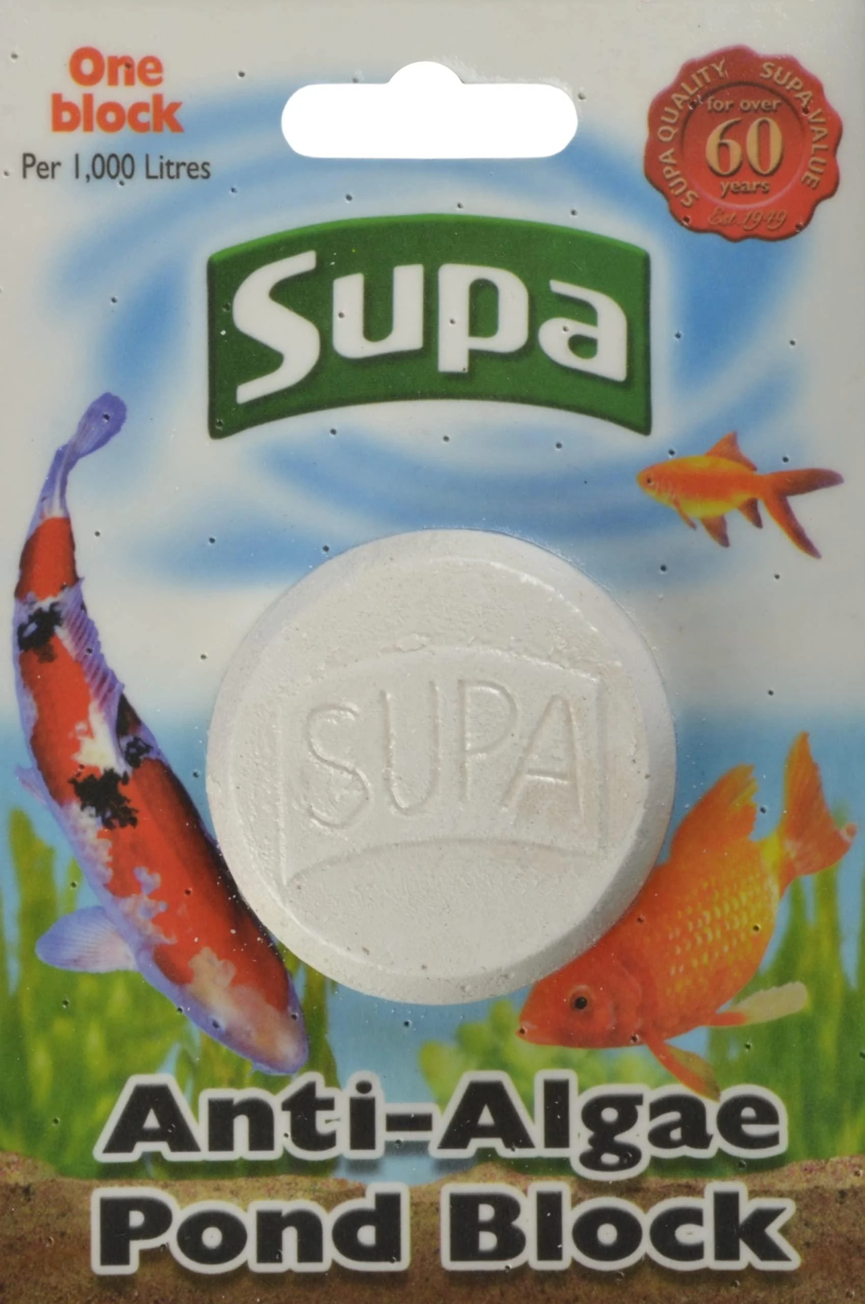 Supa Anti Algae Block The Block Slowly Dissolves Releasing Di-Methyl Urea Into The Pond Water Clearing Algae From Ponds.