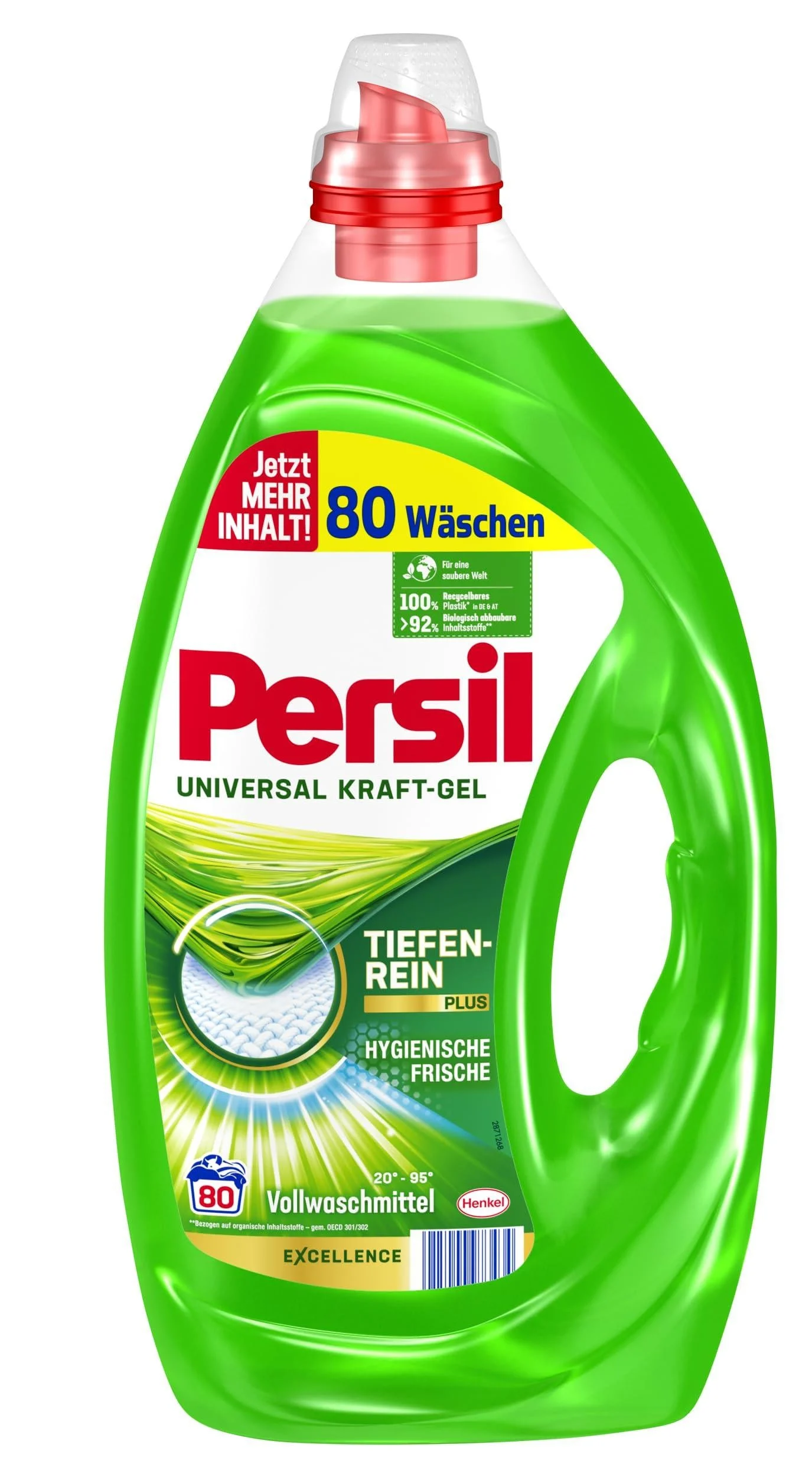 Persil universal power gel Liquid detergent (80 washing loads) full detergent with highly effective depth pure plus technology 92% biodegradable ingredients* 4 l (1 Pack)