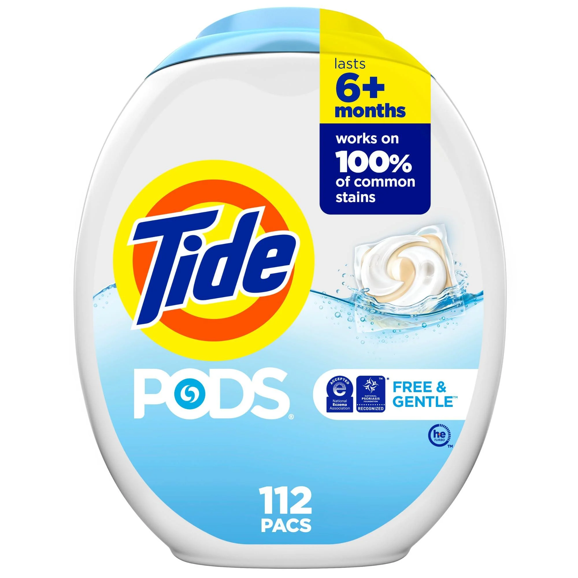 Tide PODS Cold Water Clean Free and Gentle Laundry Detergent Soap Pacs 112 Count Unscented Hypoallergenic Laundry Detergent for Sensitive Skin