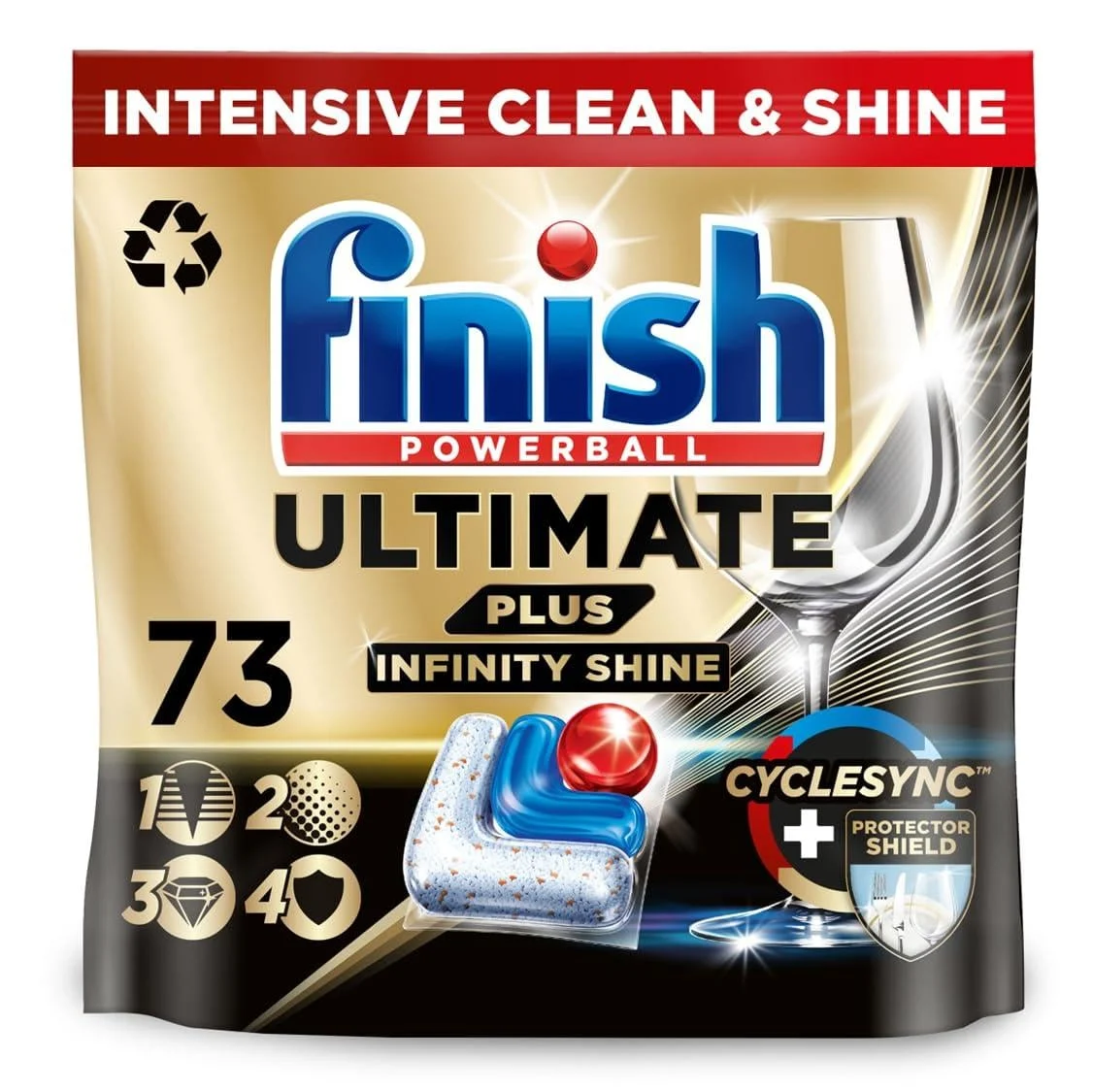 Finish Ultimate Plus Infinity Shine Dishwasher Tablets | Fresh | 73 Dishwasher Tabs | For Unbeatable* Clean & Diamond Shine 73 count (Pack of 1)