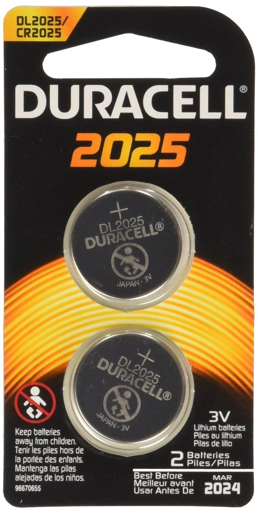 Duracell 2025 Coin Button Batteries 2 Count (Pack of 6)