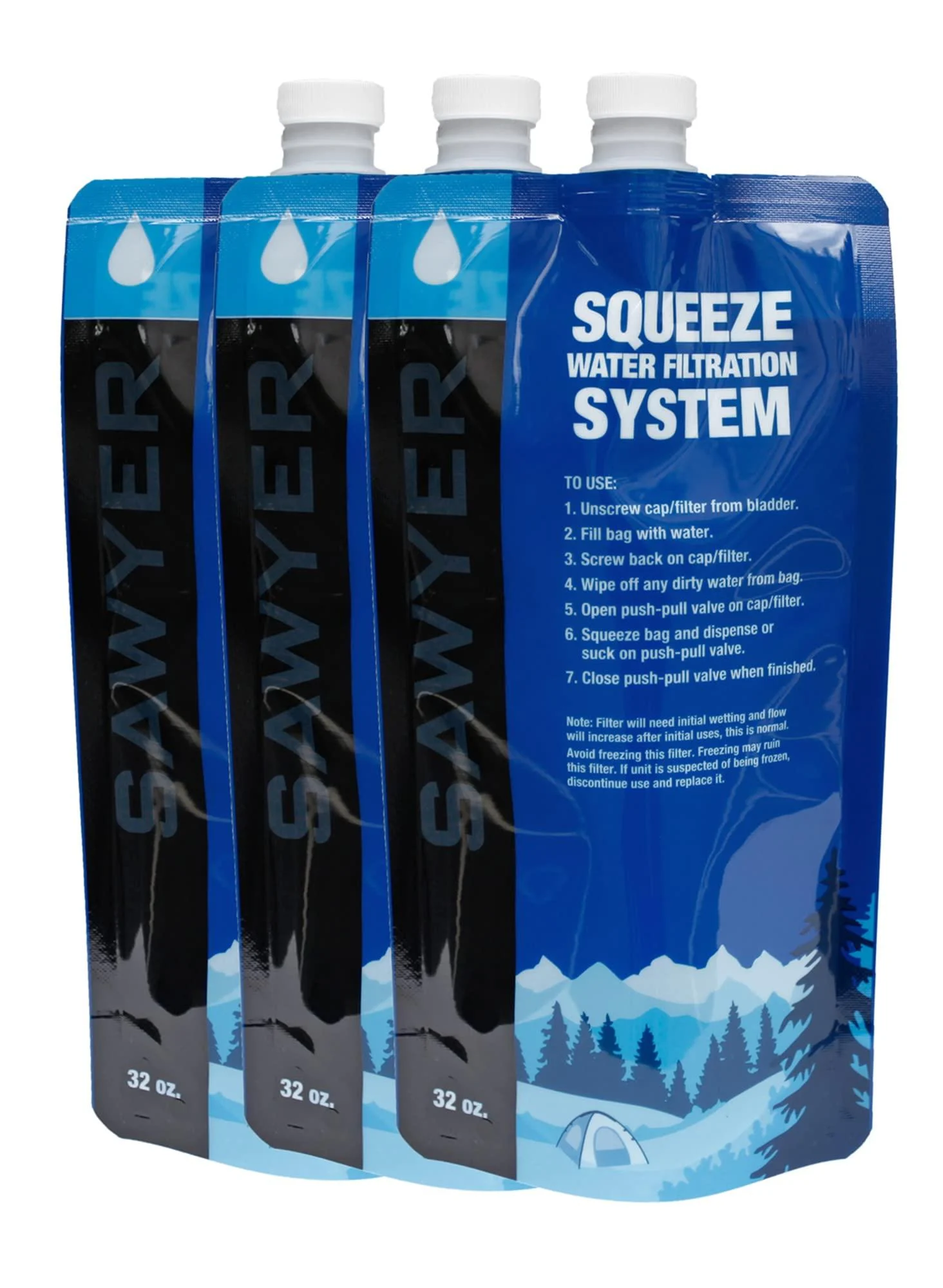 Sawyer Products Squeezable Pouches for Squeeze Water Filtration System 32 - Ounce