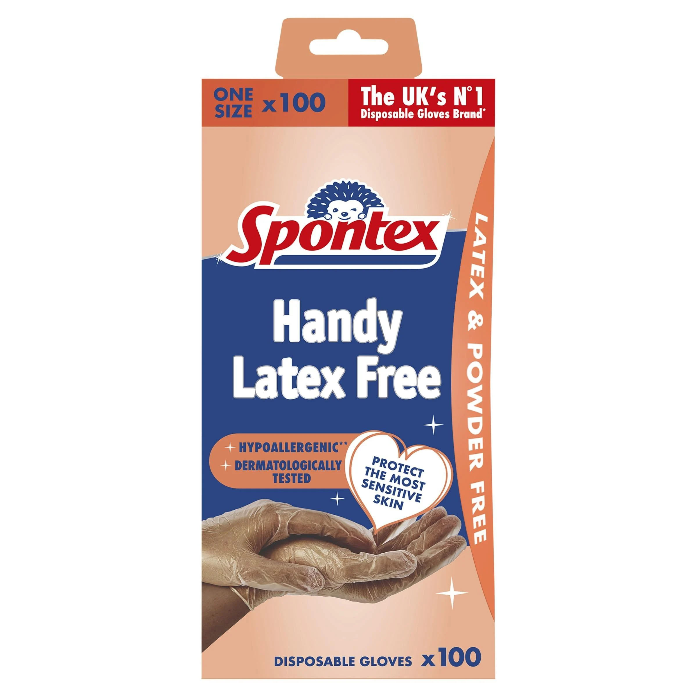 Spontex Protect Tinge gloves made of vinyl unpowdered and latex -free versatile in a practical donor box size L 100 pack
