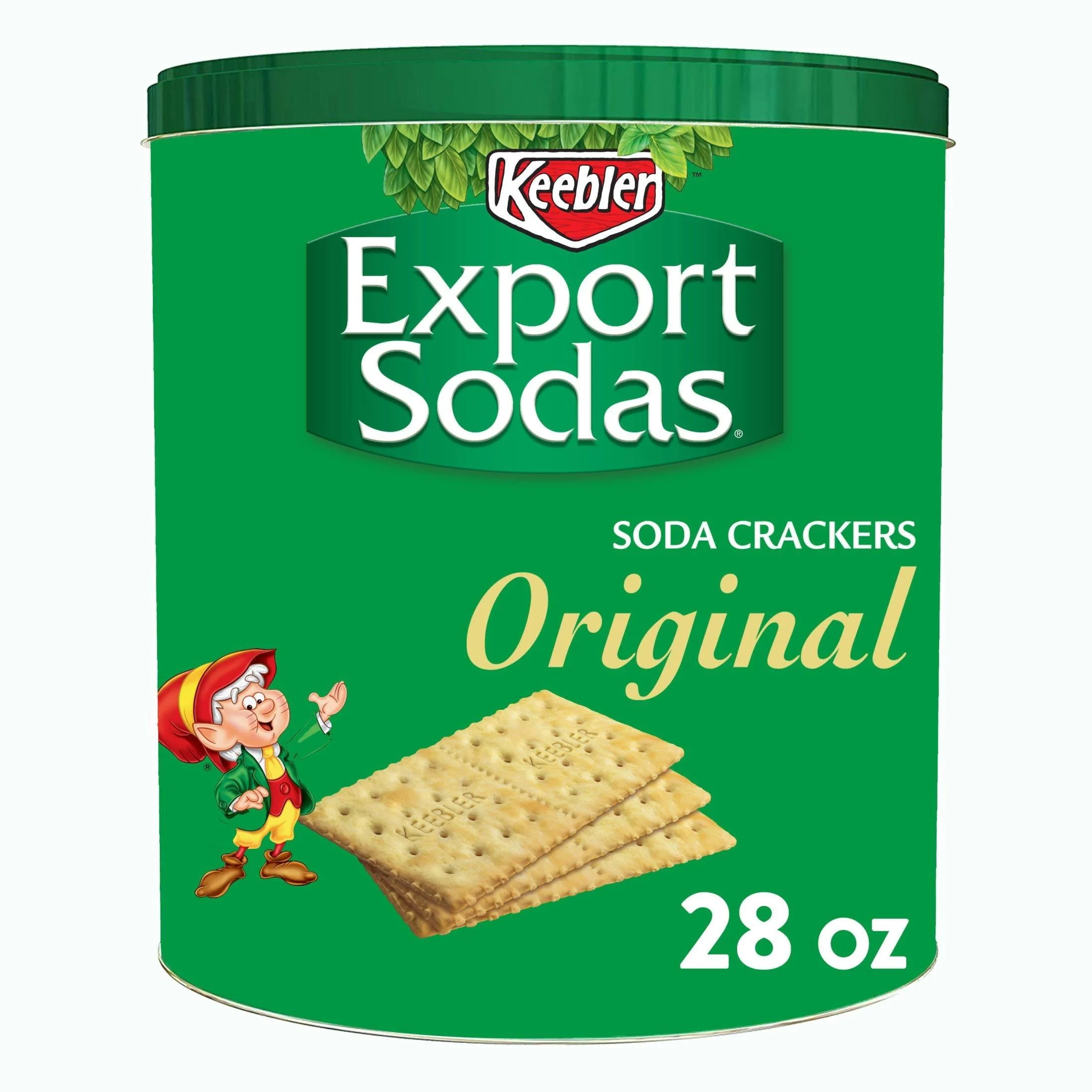 Export Sodas Crackers, Soup Crackers, Lunch Snacks, Original, 28oz Can (1 Can) 1.75 Pound (Pack of 1) - KEEBLER ZESTA