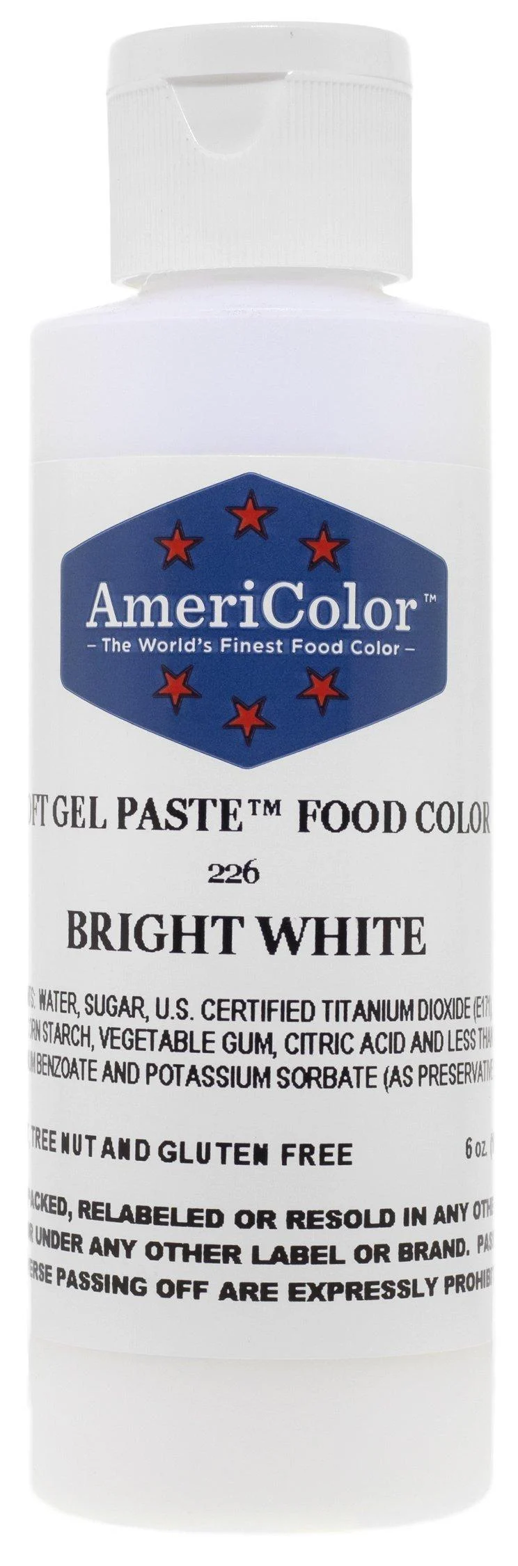 AmeriColor Soft Gel Paste Food Color, 6-Ounce, Bright White 1 Bright White