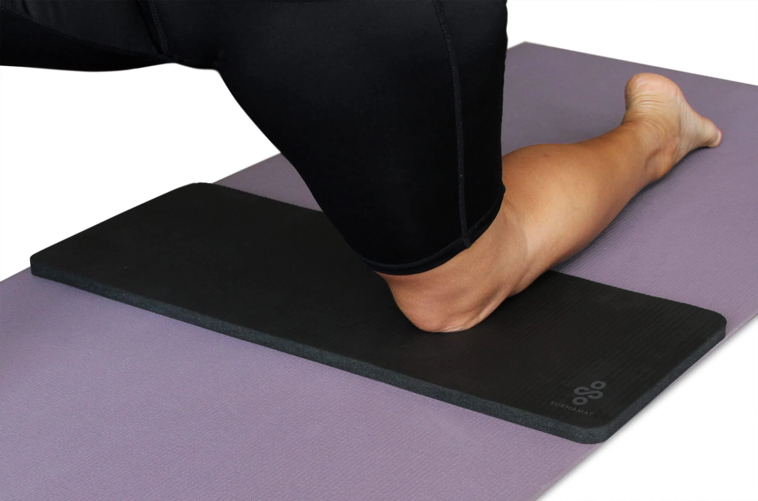 SukhaMat Yoga Knee Pad Cushion America's Best Exercise Knee Pad - Eliminate Pain During Yoga or Exercise - Extra Padding & Support for Knees, Wrists, Elbows - The Perfect Yoga Mat Accessory Black