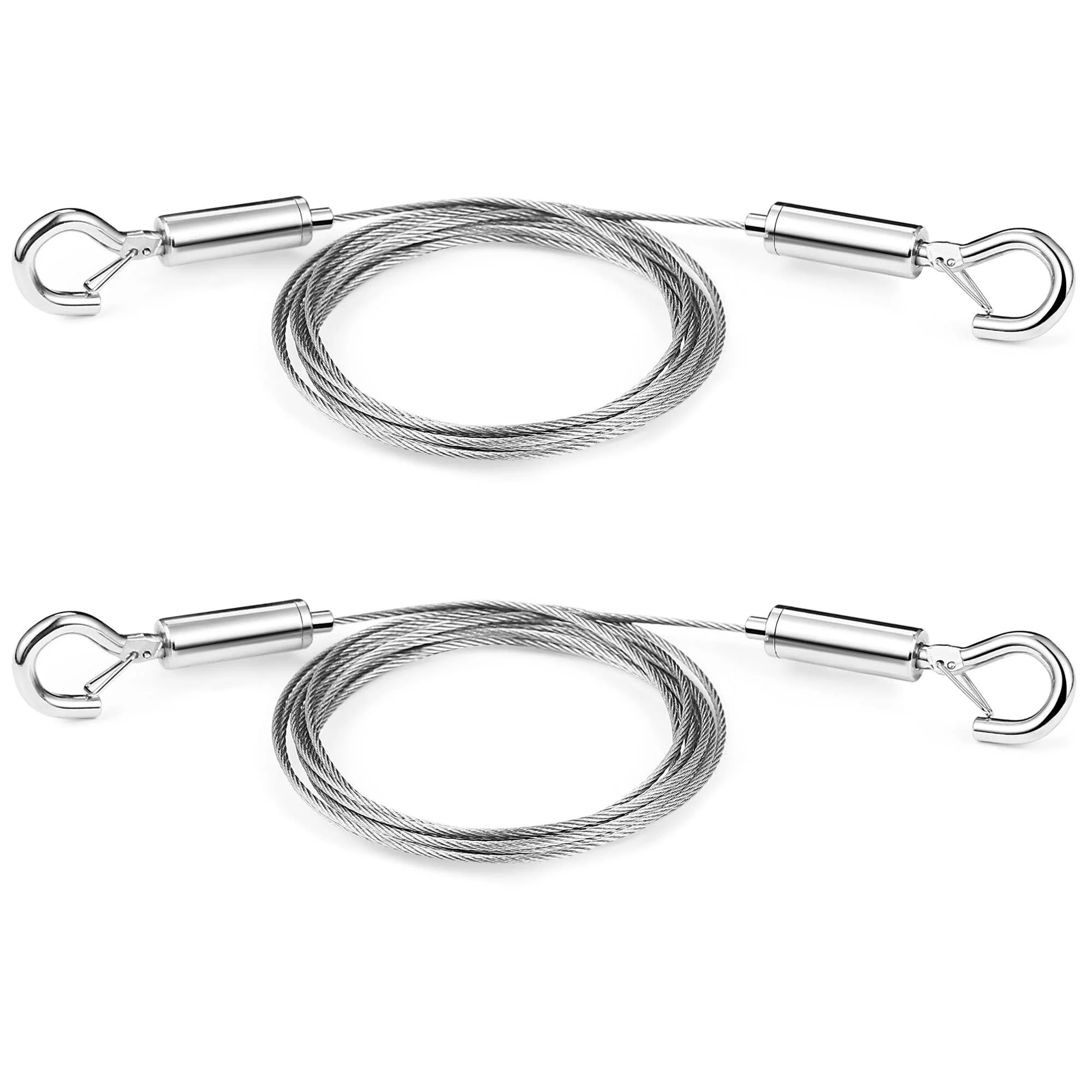 SIDENUO Adjustable Picture Hanging Wire 2PCS Mirror Frame Kit 2m x1.5mm Heavy Duty Stainless Steel Wire Rope for Mirror Hanging Hardware, Light Lamp, Billboards,Basket Flowerpot Hold Up to 20kg