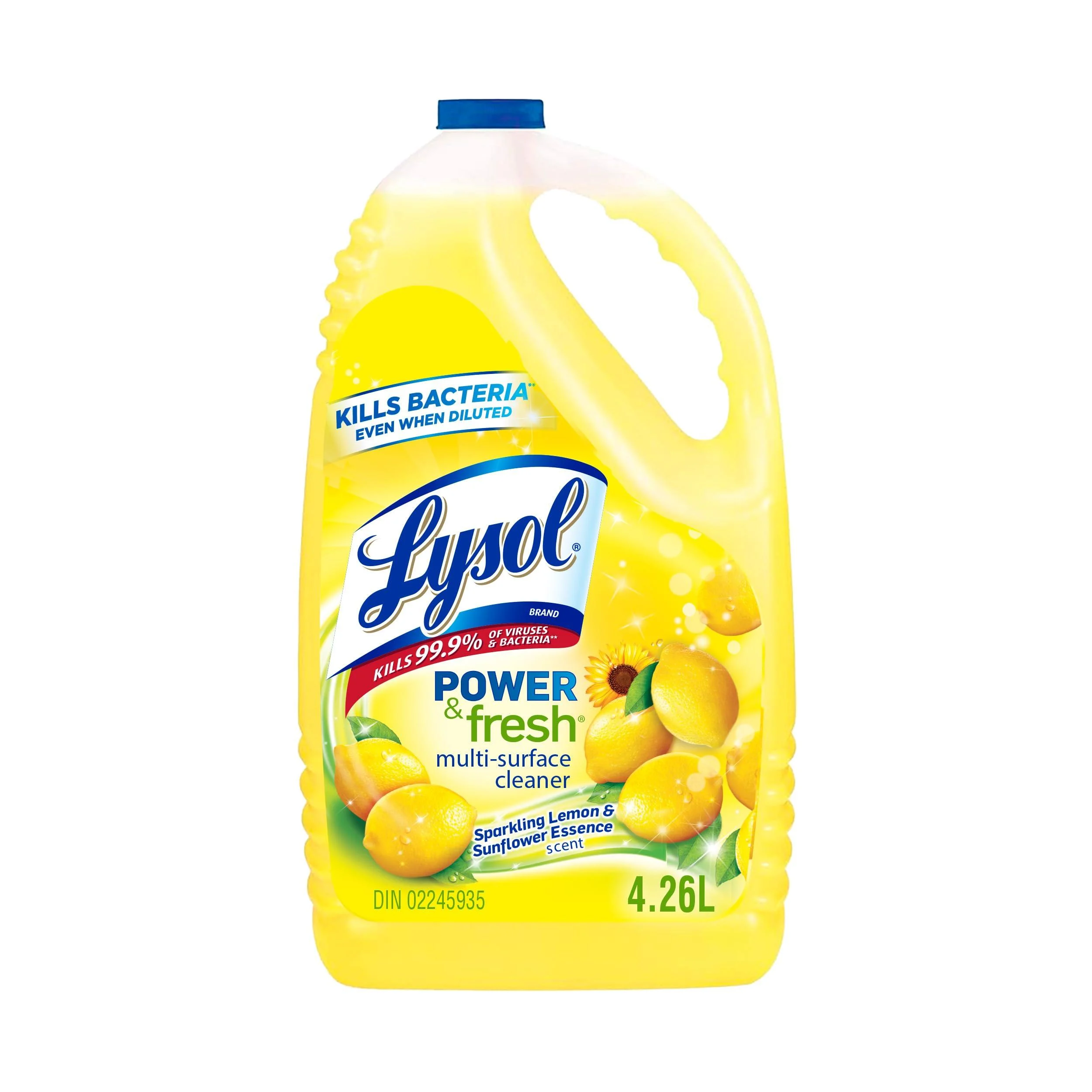 Lysol All Purpose Cleaner Power & Fresh Multi-Surface Cleaner Lemon Kills germs even when diluted 4.26L