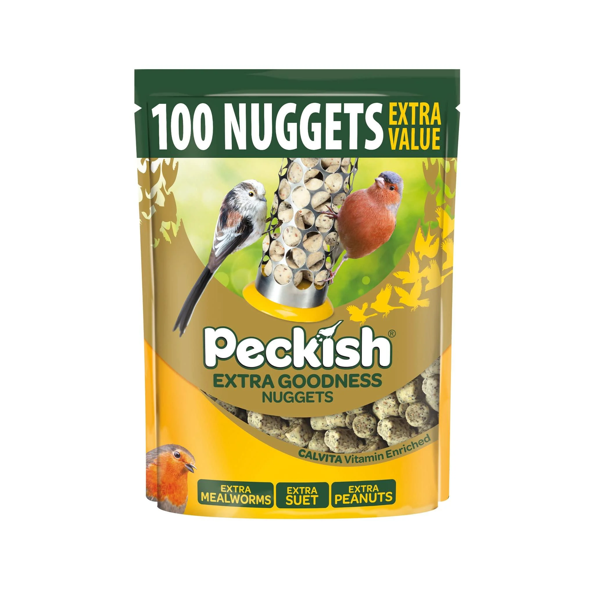 Peckish Extra Goodness High Energy Suet Nuggets for Wild Birds 100 in pack 20 g (Pack of 100) Single